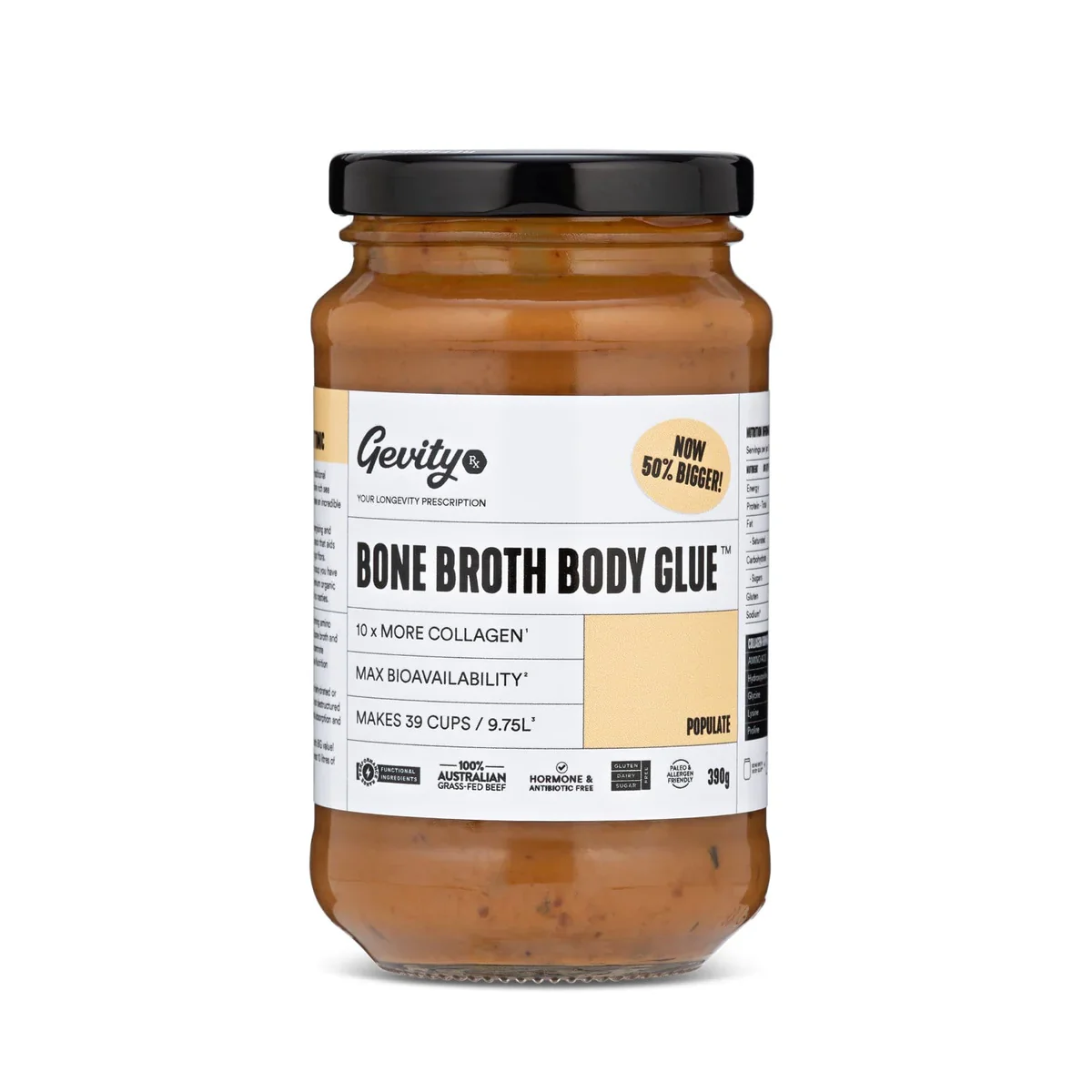 Gevity Bone Broth Body Glue 390g, Populate; Populate Your Gut Flora!