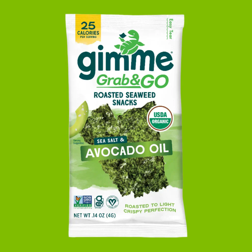 Gimme Organic Roasted Seaweed Snacks 'Grab & Go' 5 Value Pack , Sea Salt & Avocado Oil - Image 3