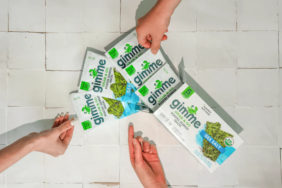 Gimme Organic Roasted Seaweed Snacks 'Grab & Go' 5 Value Pack ,Sea Salt Flavour - Image 2