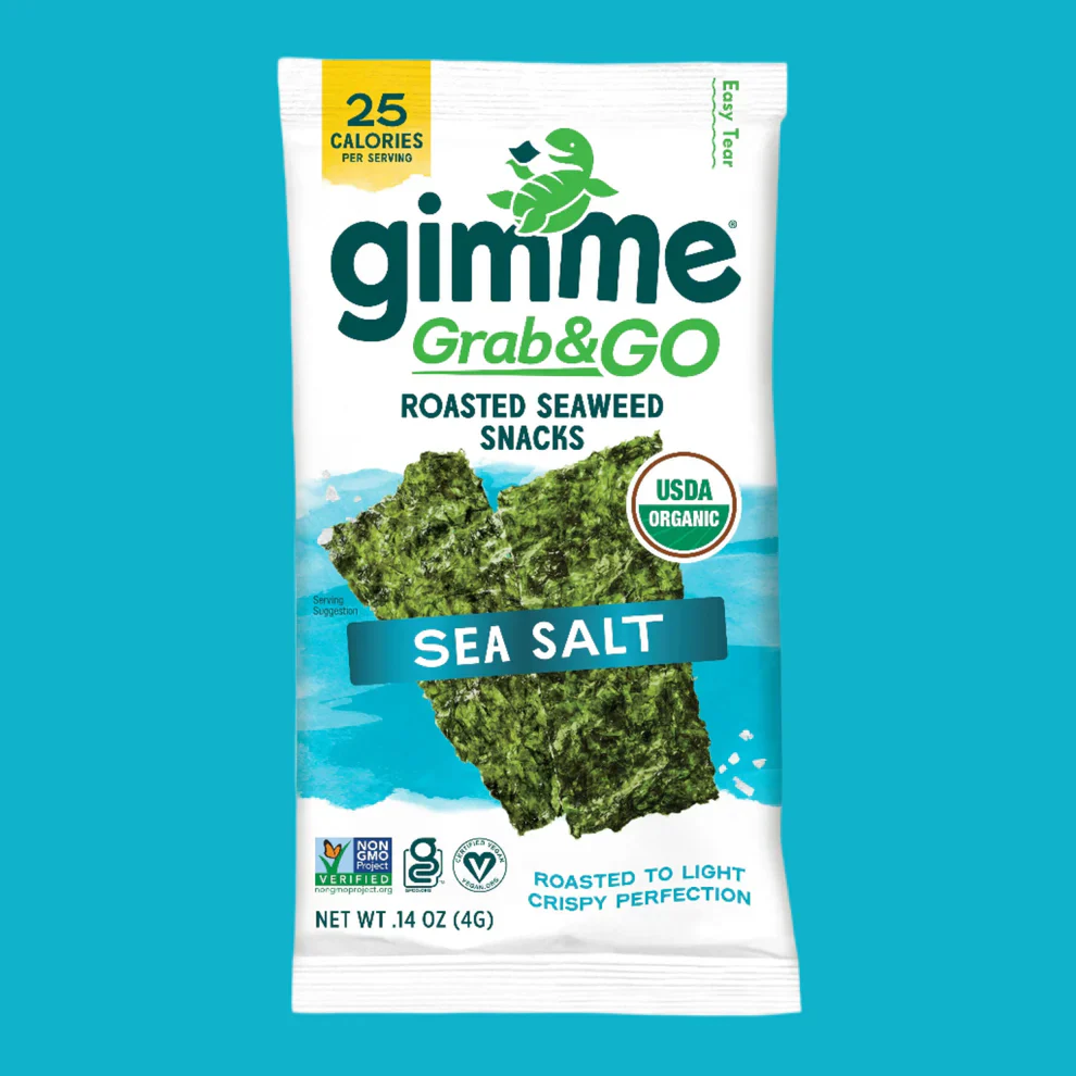 Gimme Organic Roasted Seaweed Snacks 'Grab & Go' 5 Value Pack ,Sea Salt Flavour - Image 3