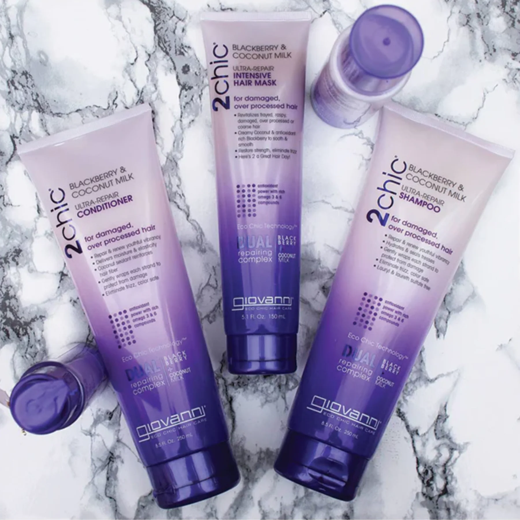 Giovanni 2Chic Repairing Conditioner 250mL, For Damaged, Over-Processed Hair - Image 4
