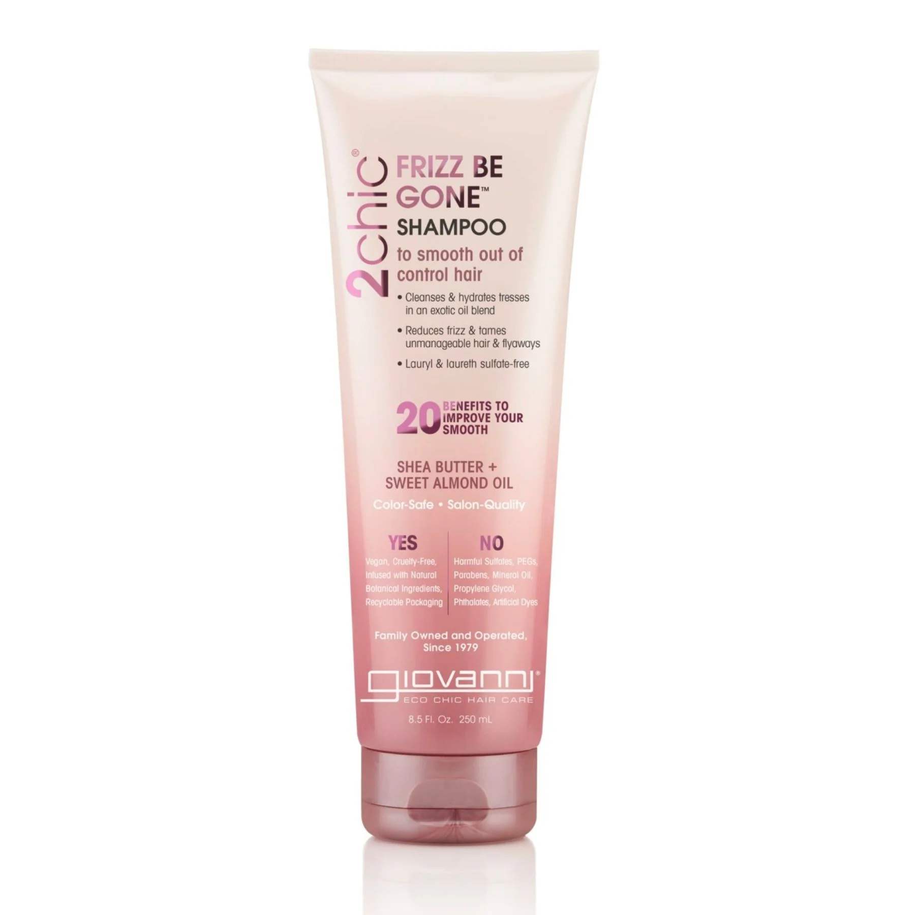 Giovanni 2Chic Frizz Be Gone Shampoo 250ml, To Smooth Out Of Control Hair - Image 2