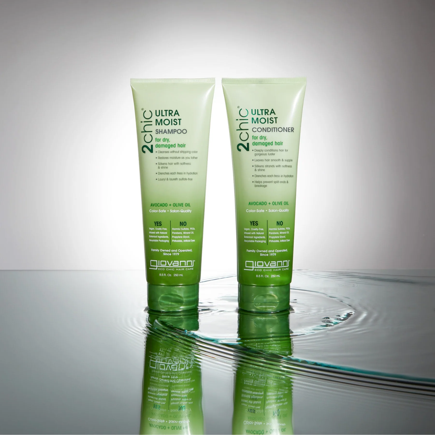 Giovanni 2Chic Ultra Moist Shampoo 250ml, For Dry & Damaged Hair - Image 2