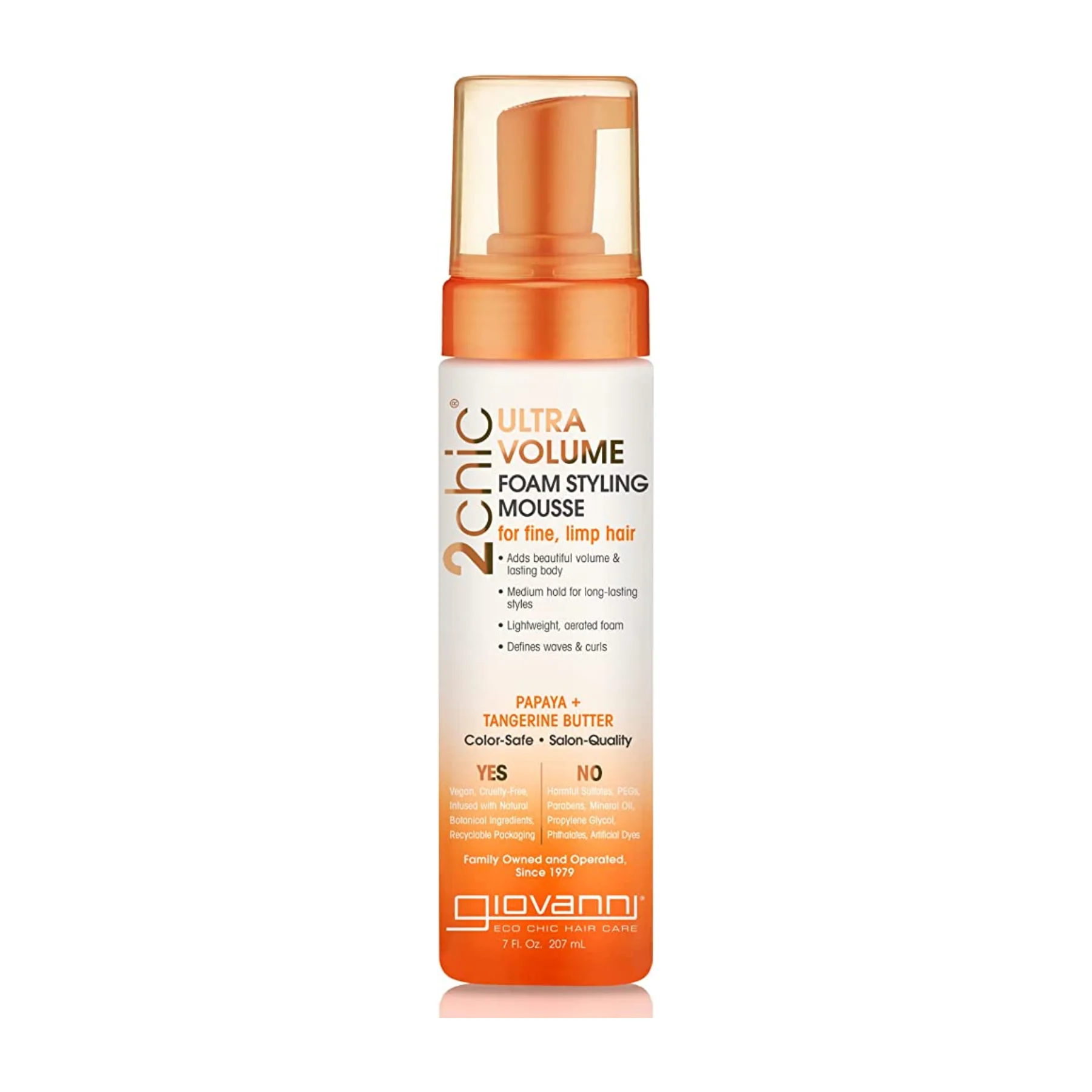 Giovanni 2Chic Ultra Volume Foam Styling Mousse 207ml, For Fine & Limp Hair