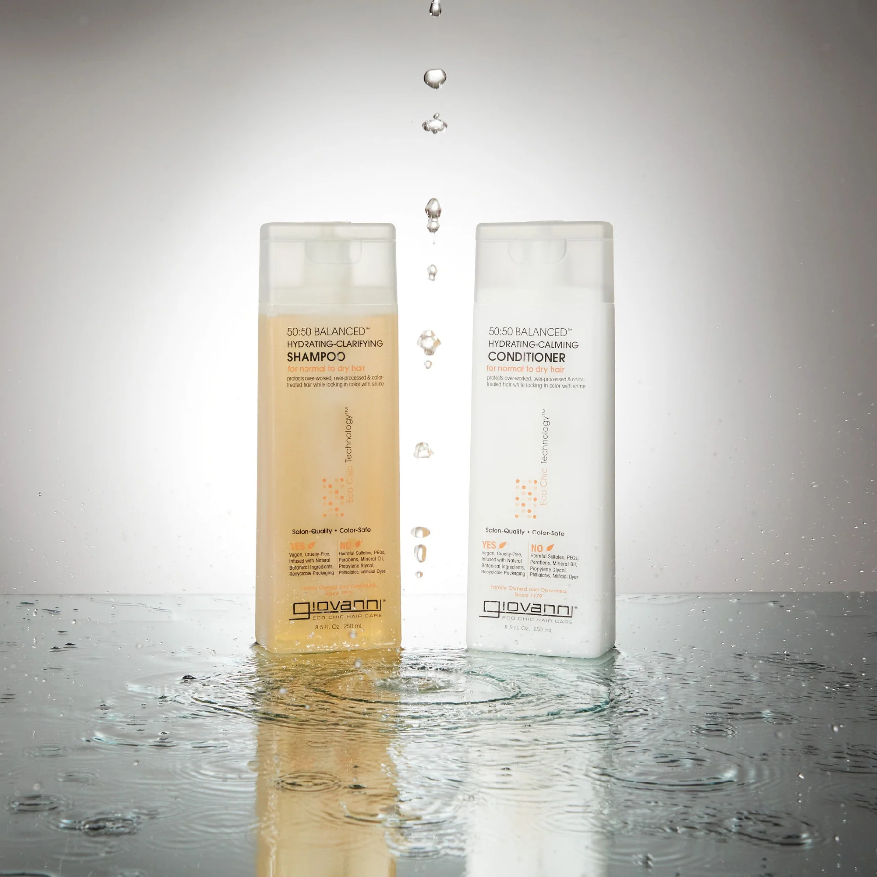 Giovanni 50:50 Balanced Hydrating-Clarifying Shampoo, For Over-Processed & Environmentally Stressed Hair, 60mL or 250mL - Image 3