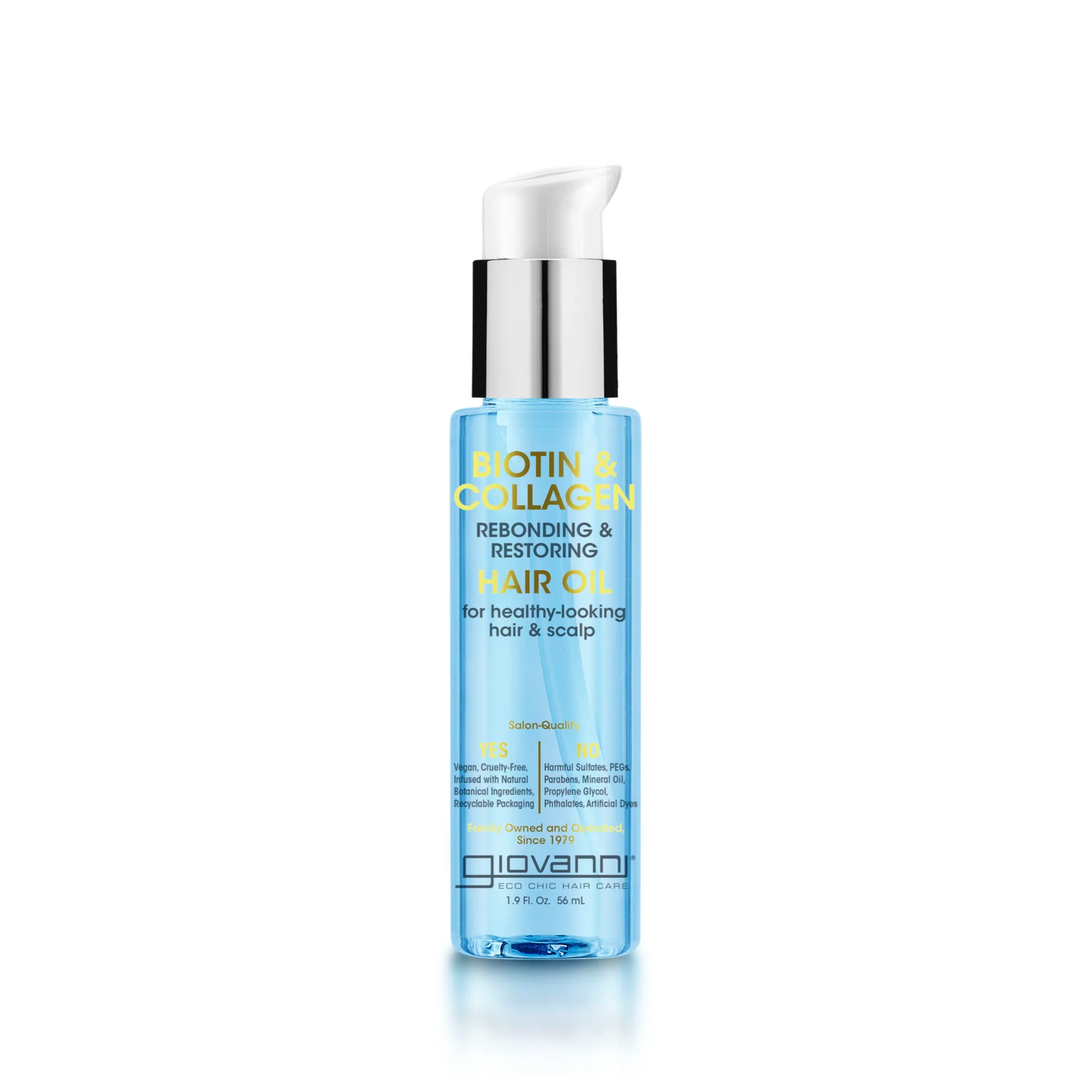 Giovanni Biotin & Collagen Rebonding & Restoring Hair Oil 56mL, Repair Damaged Hair