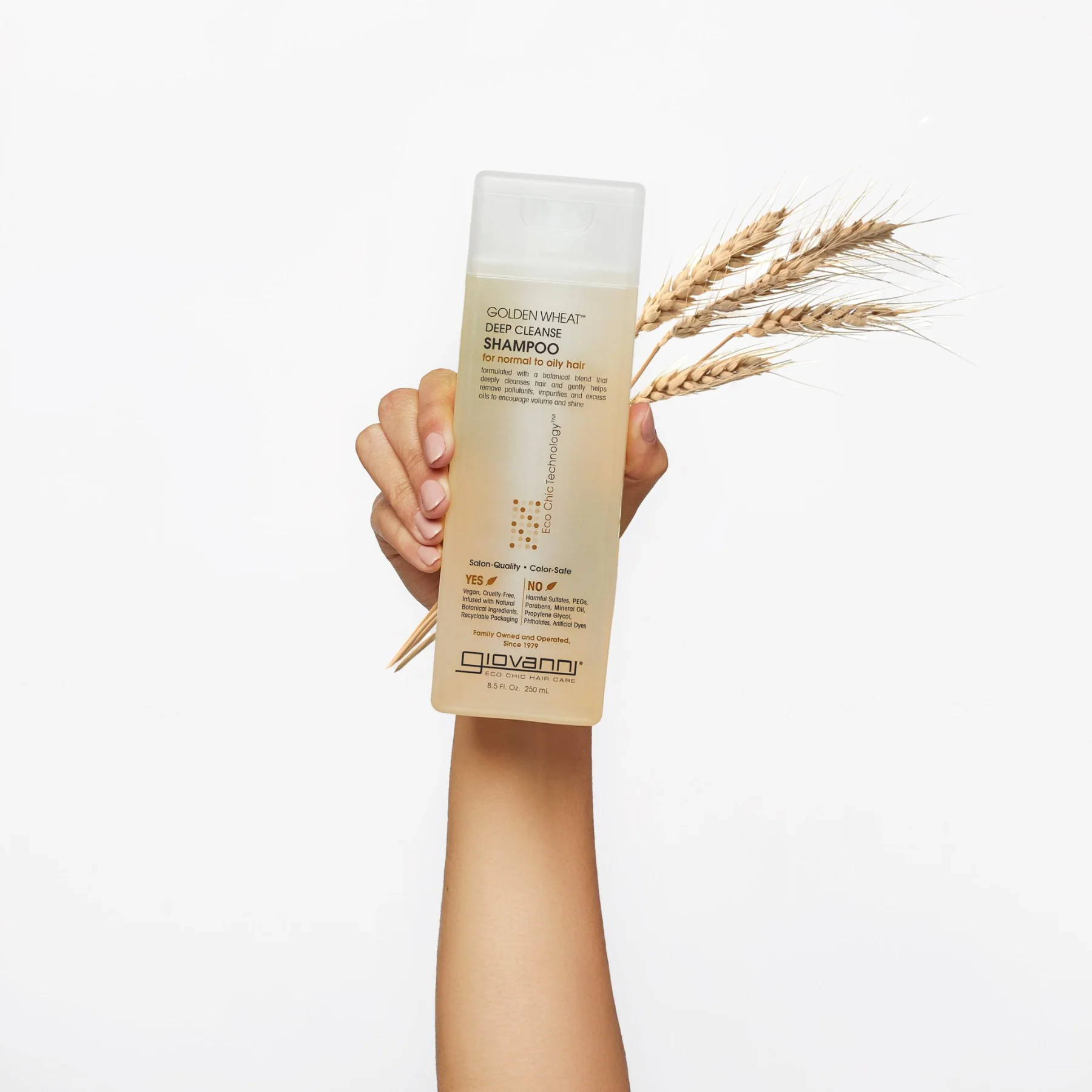 Giovanni Golden Wheat Deep Cleanse Shampoo 250mL, Encourages Volume & Shine