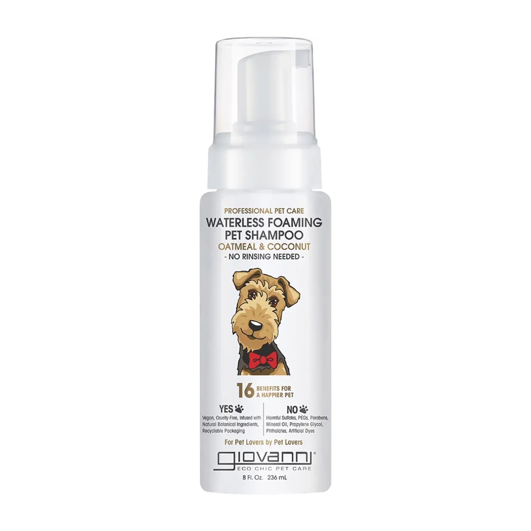 Giovanni Professional Pet Waterless Foaming Dog Shampoo 236ml, For All Fur Types - Image 4