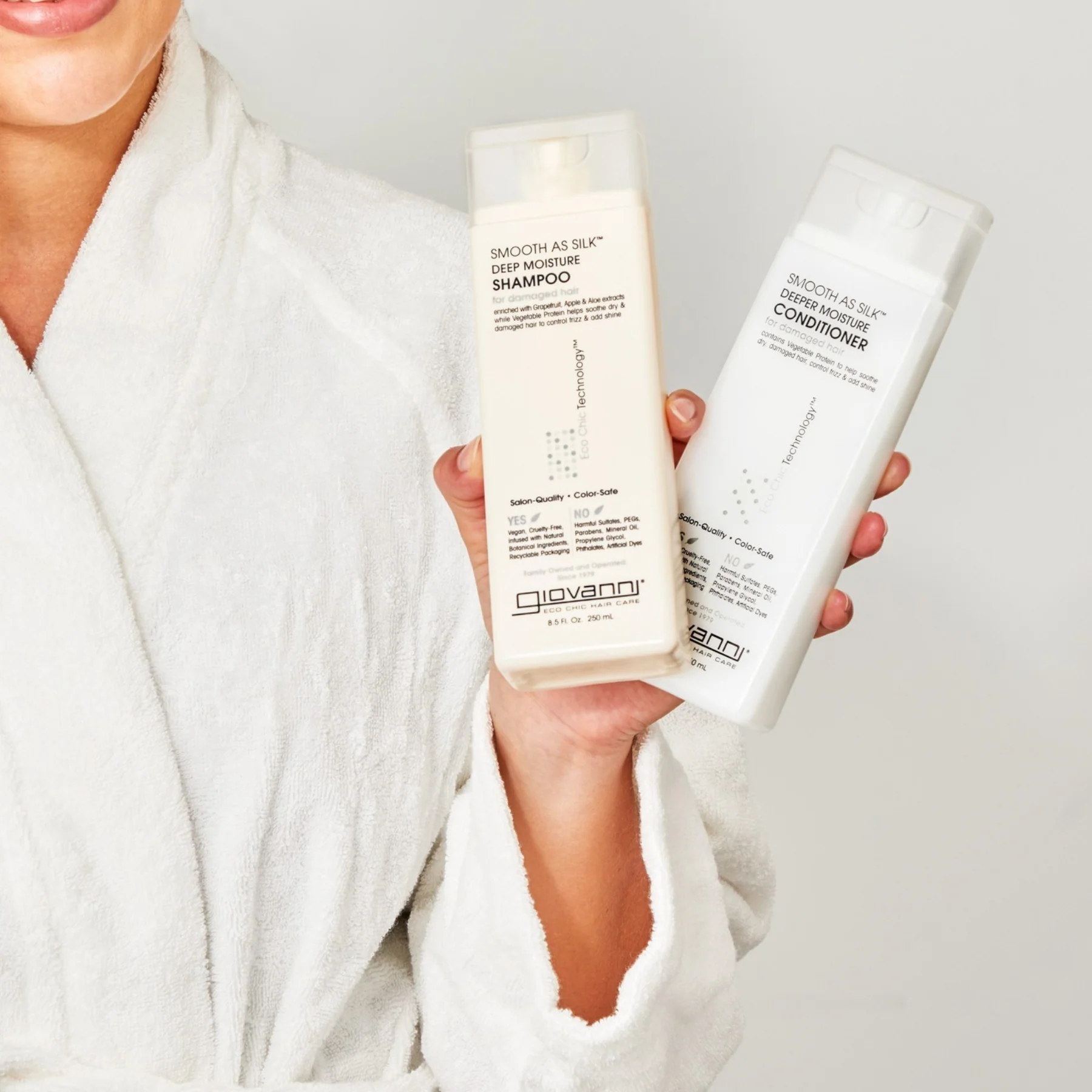 Giovanni Smooth As Silk Deep Moisture Shampoo, For Dry & Damaged Hair, 60mL, 250mL or 1L - Image 3
