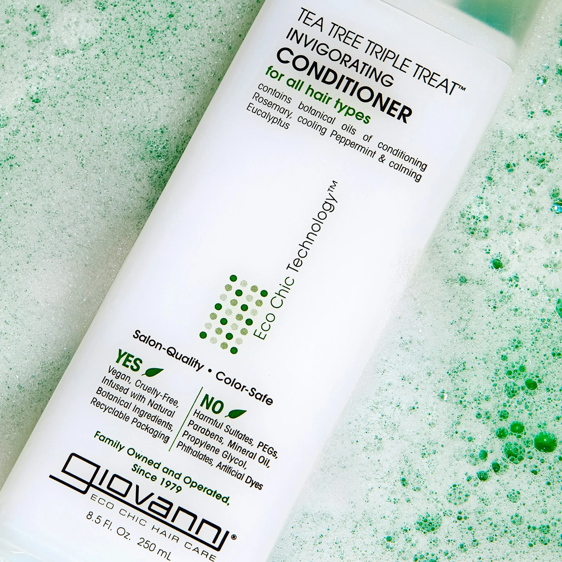 Giovanni Tea Tree Triple Treat Conditioner 60mL Or 250mL, For Refreshed & Renewed Hair