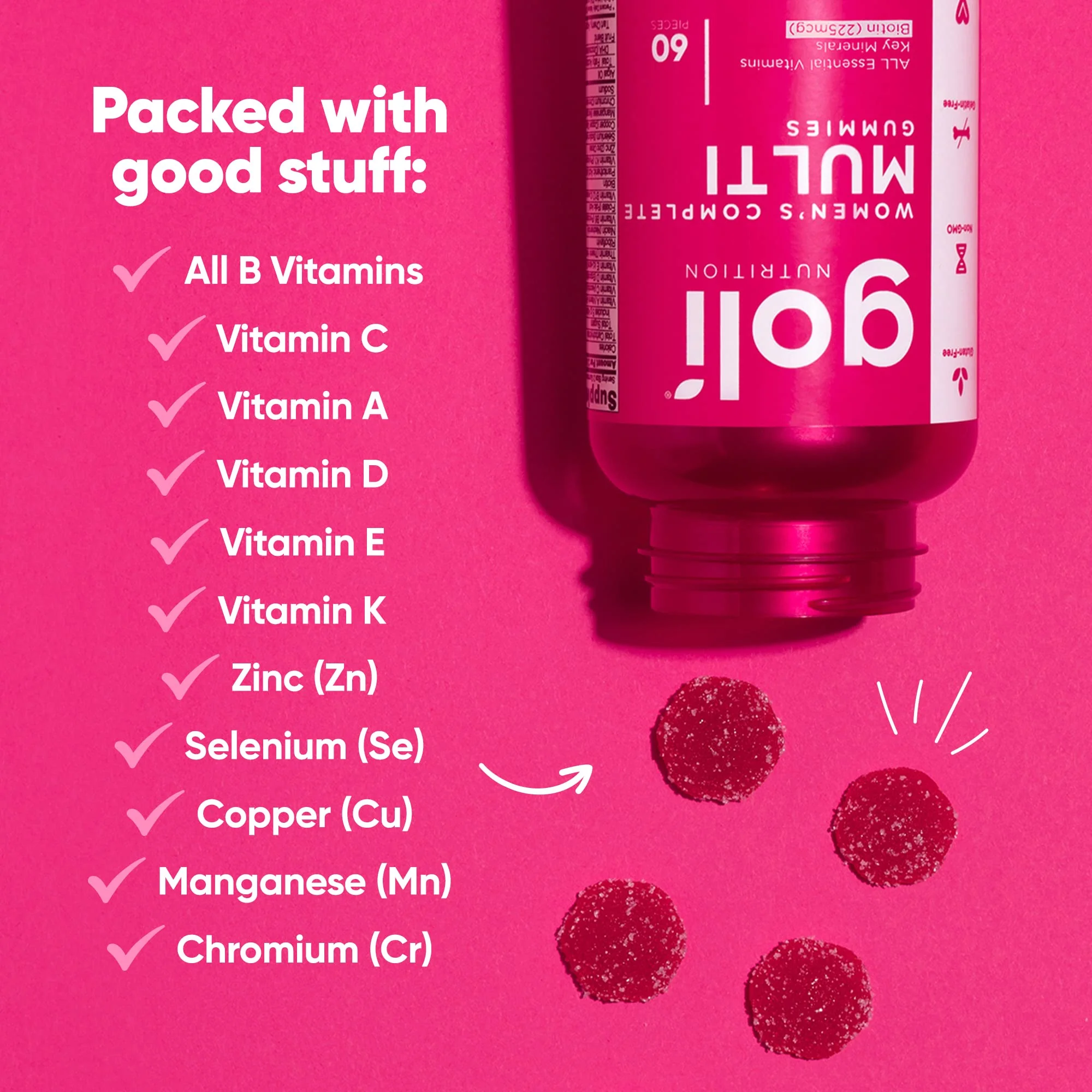 Goli Nutrition Gummies 60 Pieces, Women's Complete Multi - Image 3