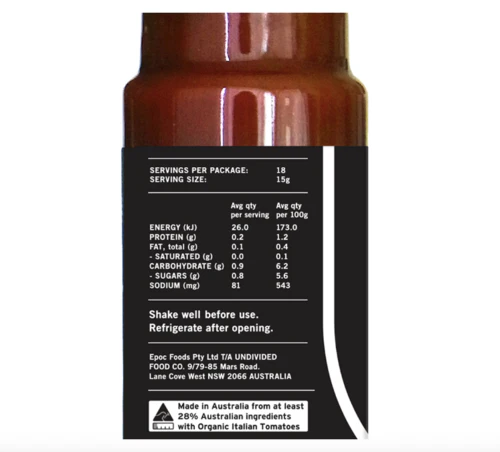 Undivided Food Co. GOOD Sauce™ Tomato Ketchup 270g - Image 2
