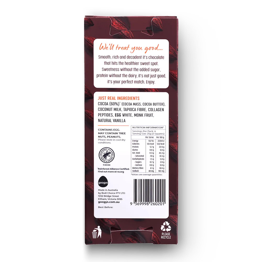 Googy's Good Choc+ 100g, Dark Chocolate - Image 3
