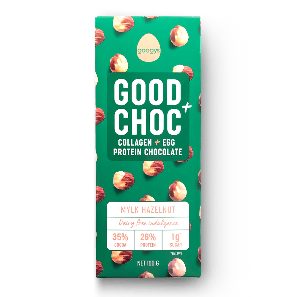 Googy's Good Choc+ 100g, Mylk Hazelnut