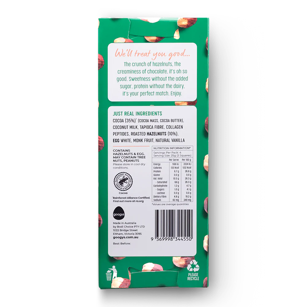 Googy's Good Choc+ 100g, Mylk Hazelnut - Image 3