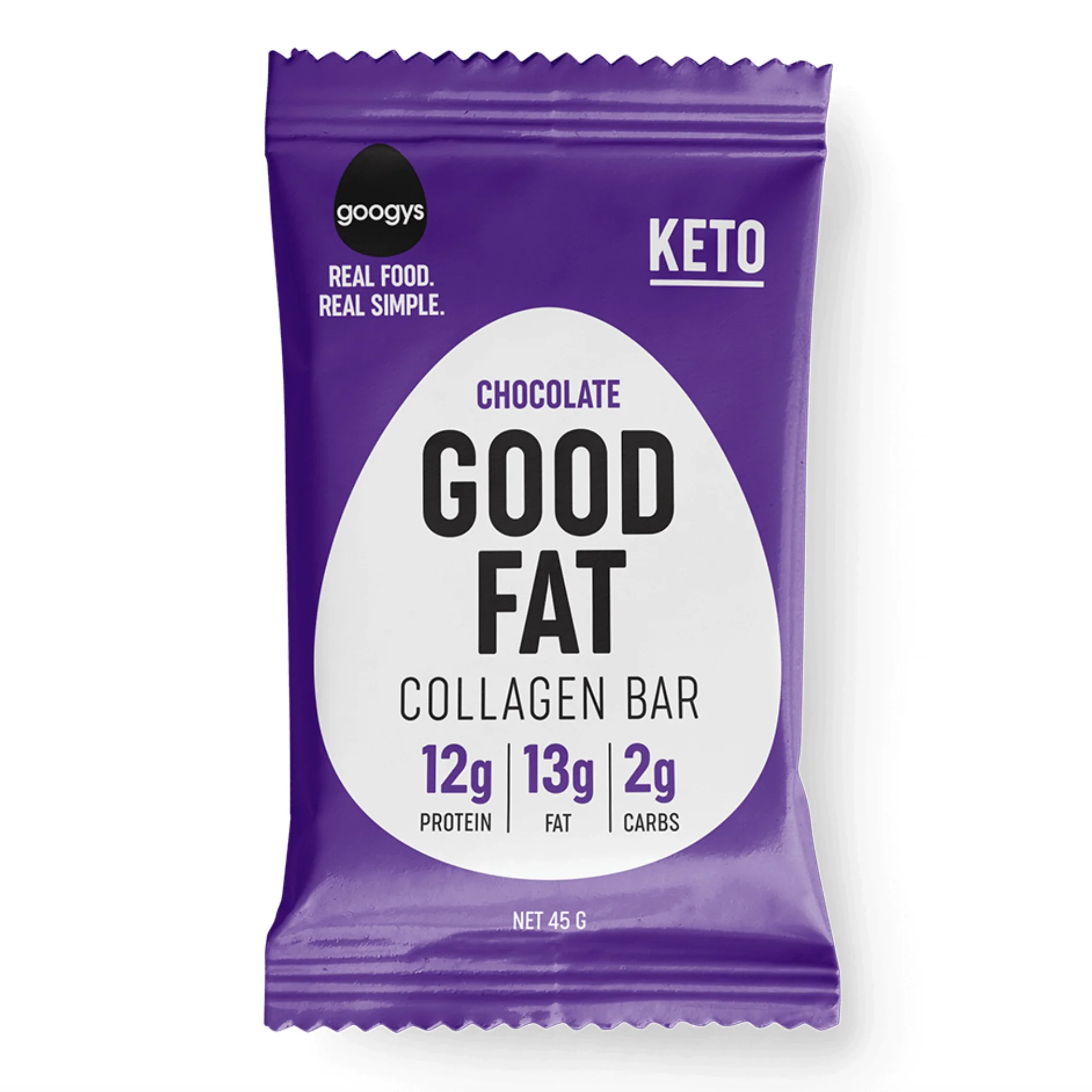 Googy's Good Fat Collagen Bar 45g, Chocolate Flavour