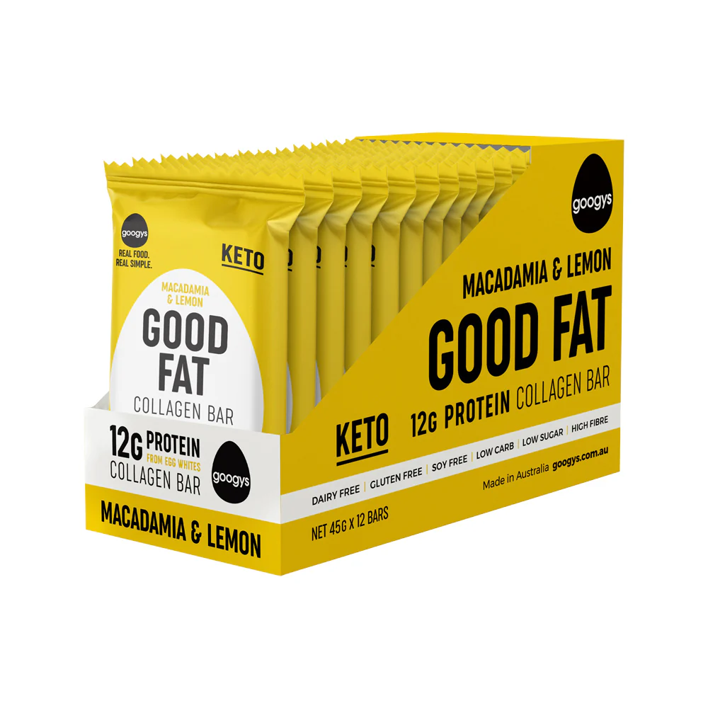 Googy's Good Fat Collagen Bar 45g, Macadamia & Lemon Flavour - Image 2