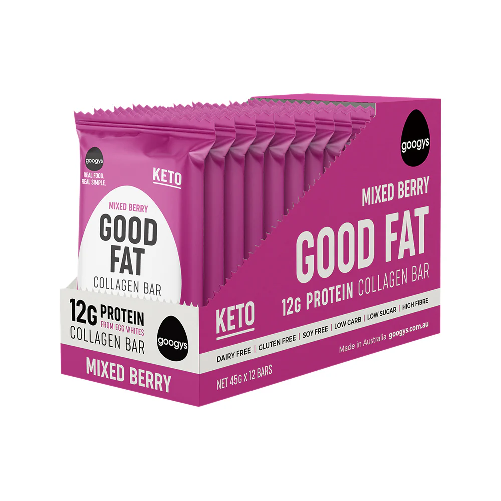 Googy's Good Fat Collagen Bar 45g, Mixed Berry - Image 3