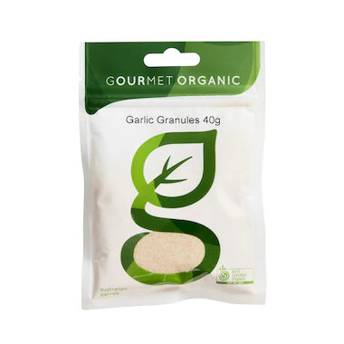 Gourmet Organic Garlic Granules 40g, Certified Organic