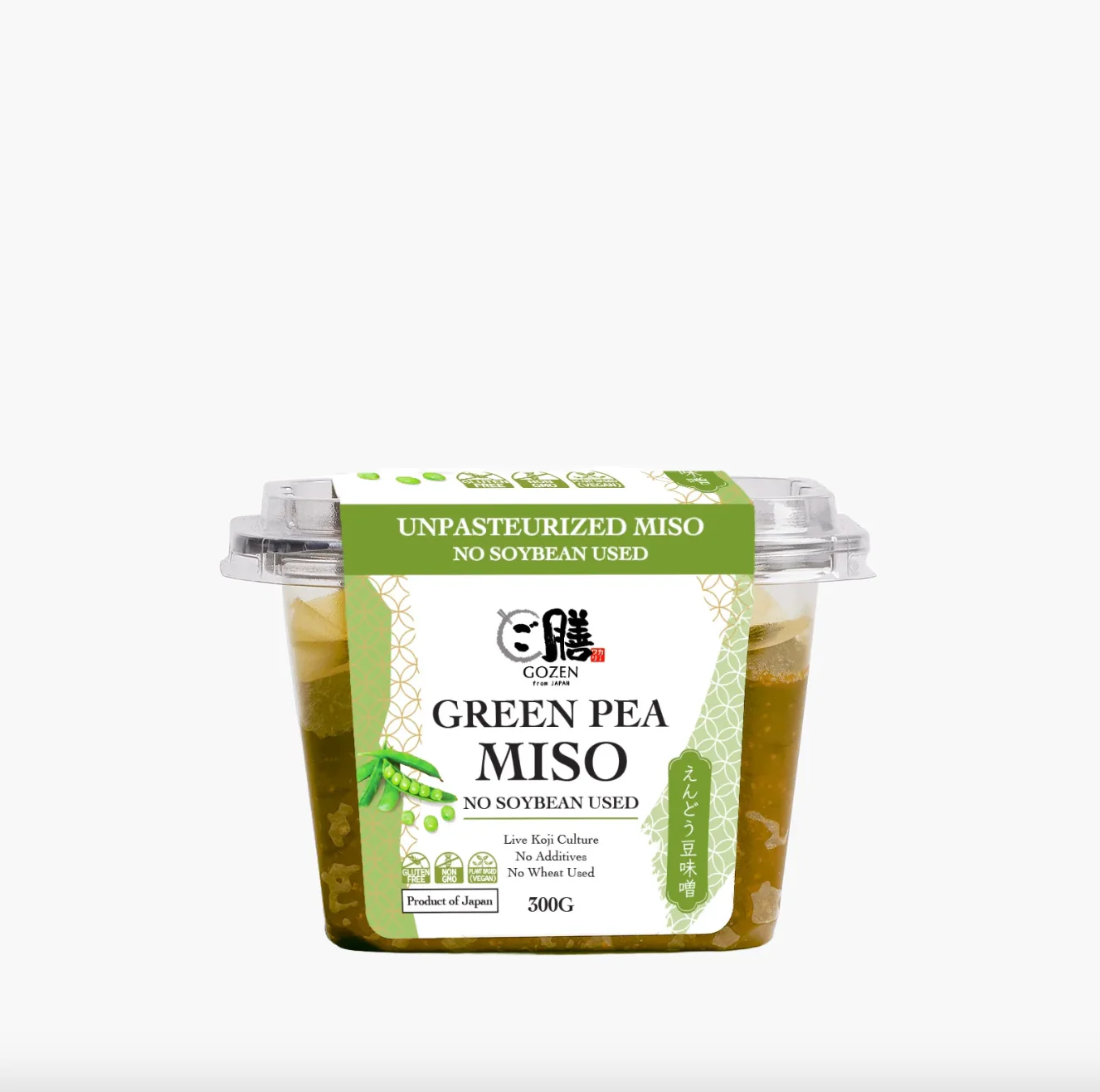 Gozen Green Pea Miso 300g, With Live Koji Culture