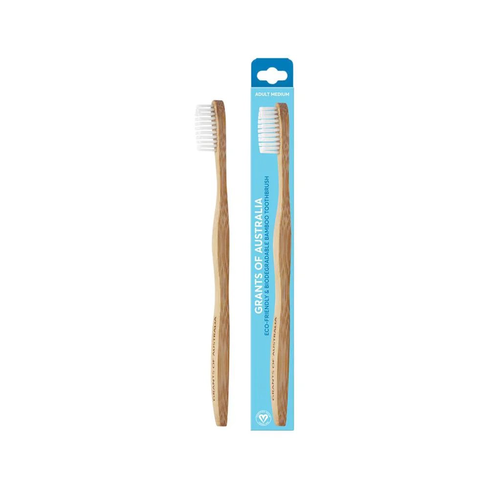 Grants Bamboo Toothbrush Adult Medium, Eco-Friendly & Biodegradable