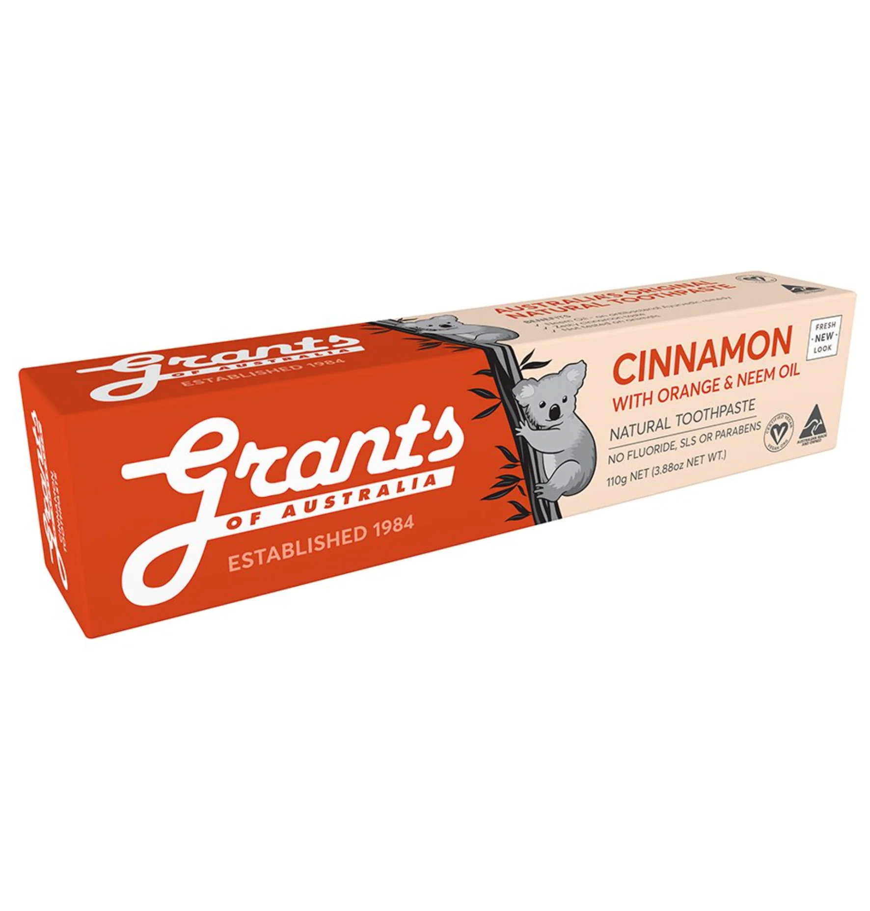 Grants Natural Toothpaste 110g, Cinnamon With Orange & Neem Oil, Fluoride Free - Image 3