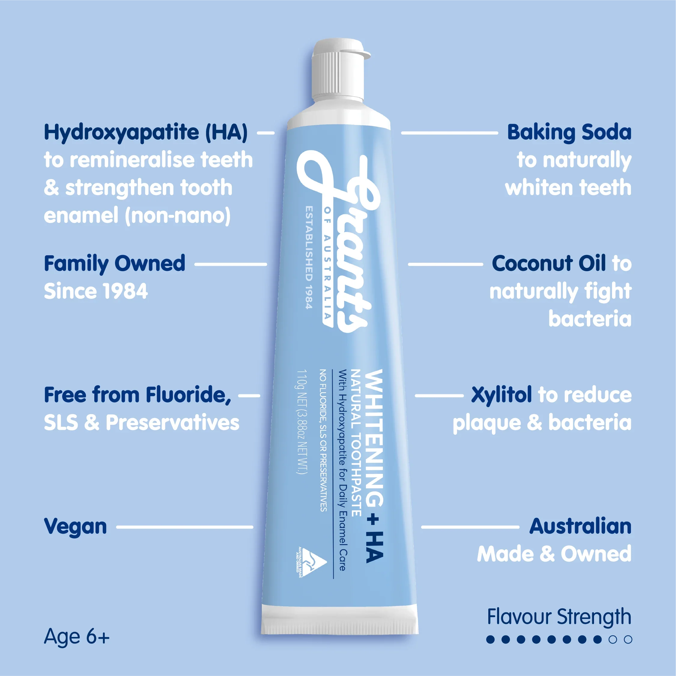 Grants Natural Toothpaste 110g, Whitening +Hydroxyapatite; Fluoride Free - Image 2