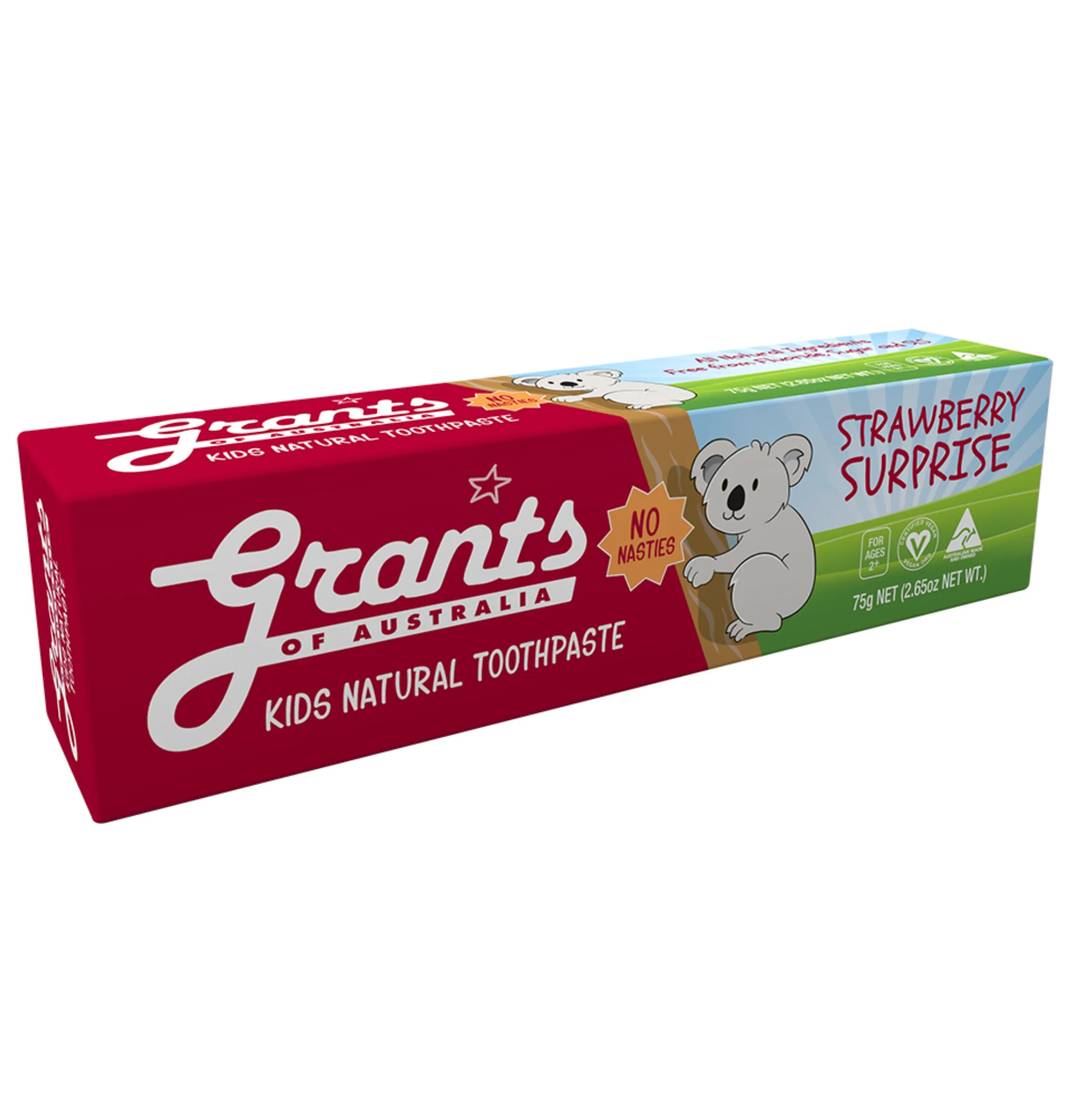Grants Natural Toothpaste Kids 75g, Strawberry Surprise Flavour - Image 3