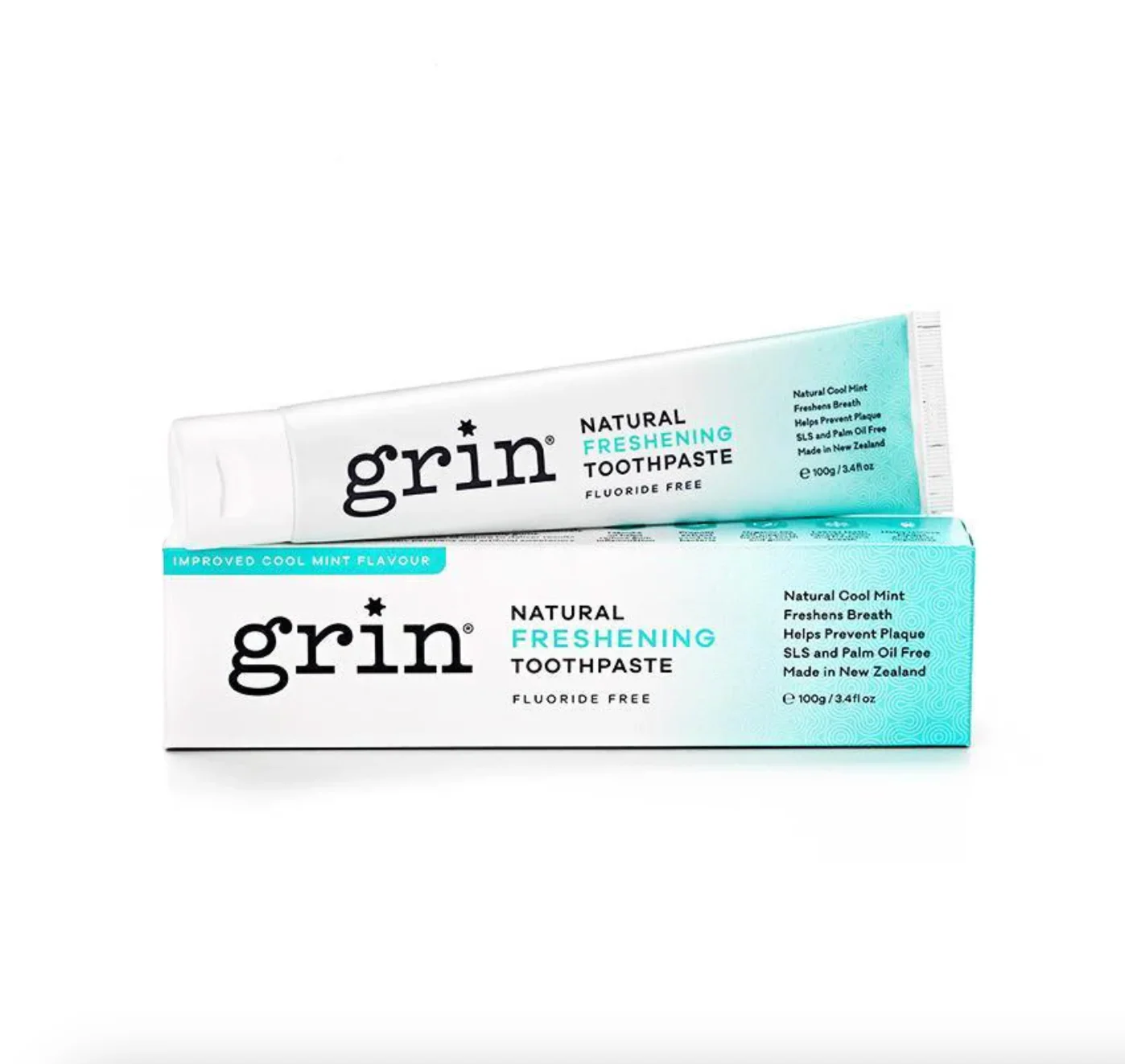 Grin Natural Freshening Toothpaste Cool Mint Flavour 100g, Fluoride Free & Freshens Breathe - Image 3