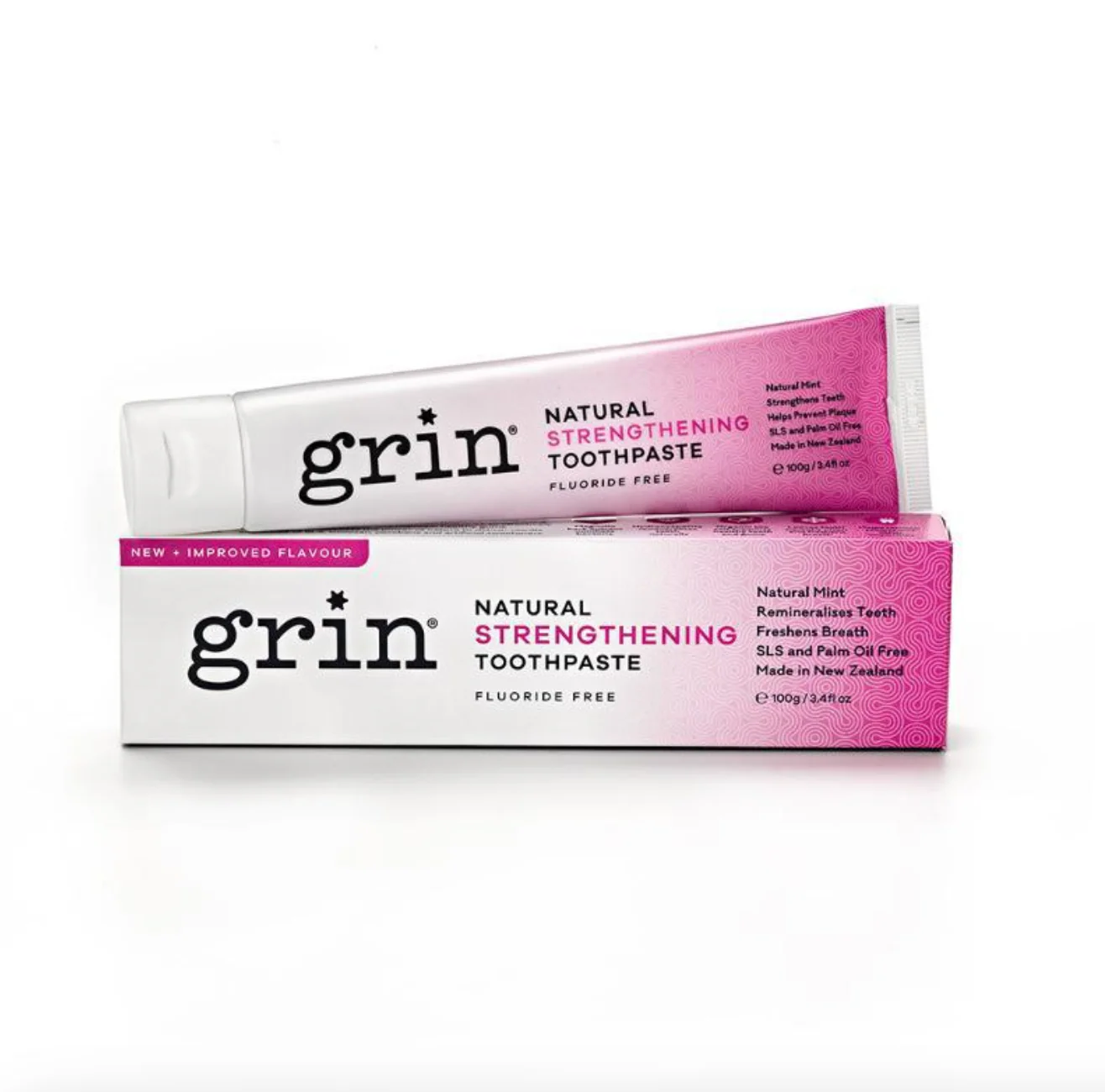 Grin Natural Strengthening Toothpaste Mint Flavour 100g, Fluoride Free & Remineralises Teeth - Image 2