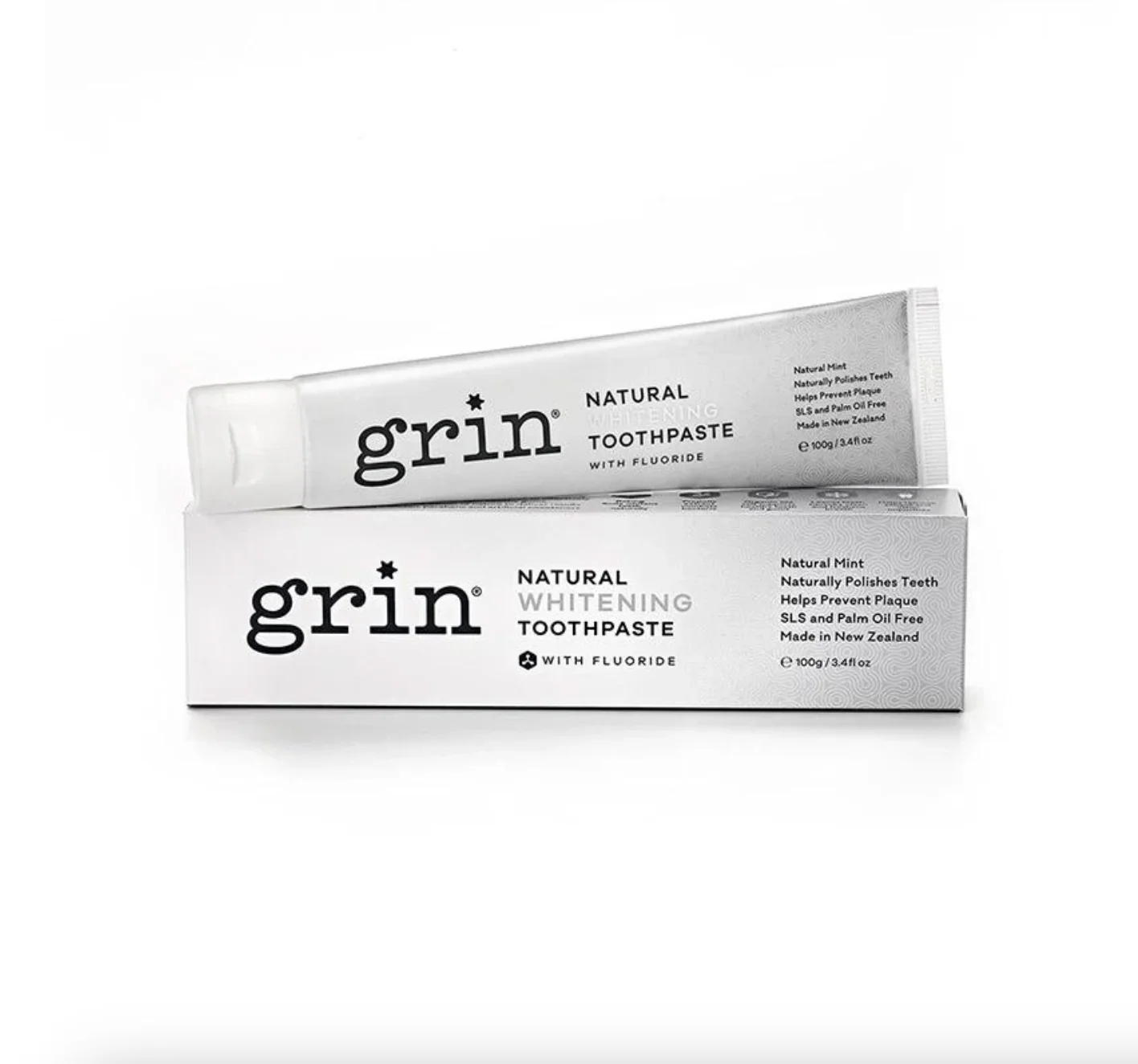 Grin Natural Whitening Toothpaste Mint Flavour 100g, With Fluoride & Polishes Teeth - Image 3