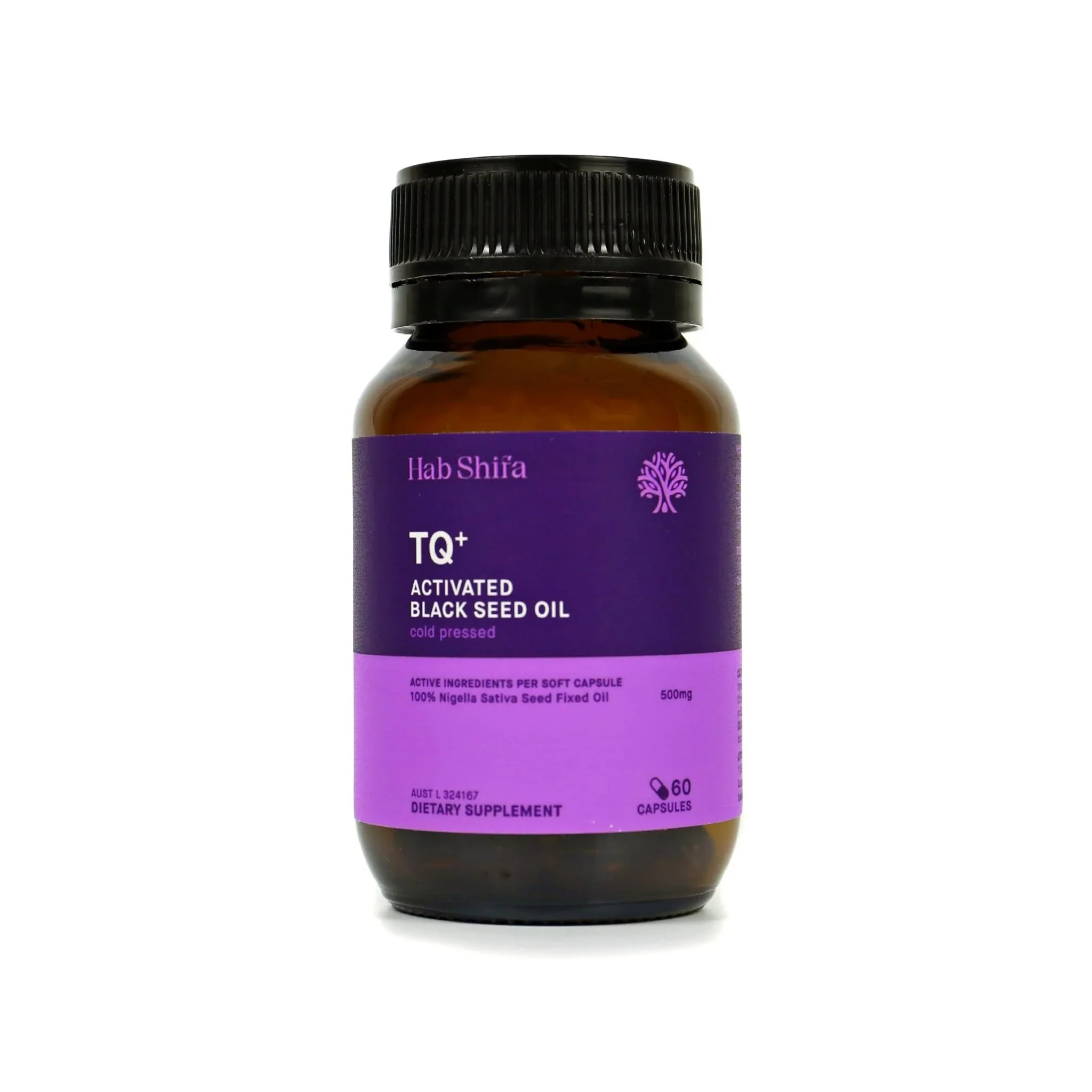 Hab Shifa TQ+ Organic Black Seed Oil 500mg 60 Or 120 VegeCapsules, Cold Pressed - Image 3