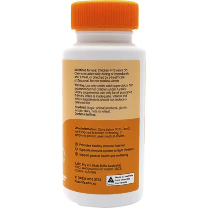 Hab Shifa Immune Q Junior 60 Chewable Tablets, Orange Flavour - Image 3