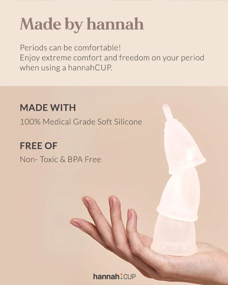 Hannah Menstrual Cup, Small Or Medium Size For A Healthy You