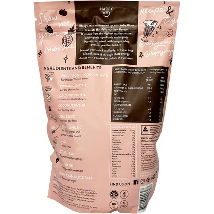 Happy Way Ashy Bines Whey Protein Powder 500g, Triple Choc Fudge Flavour - Image 2