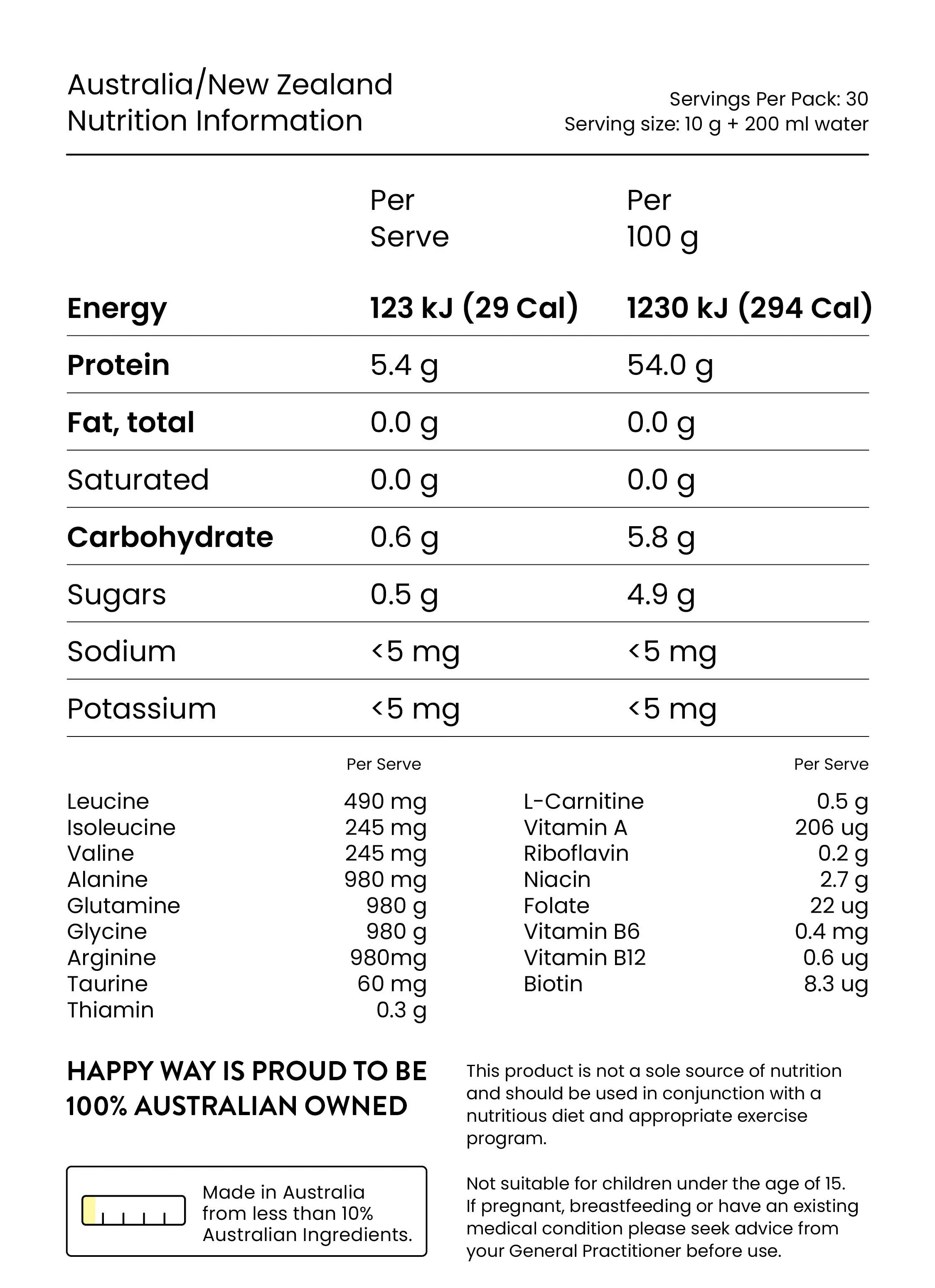 Happy Way BCAA Powder 300g, Green Apple - Image 3