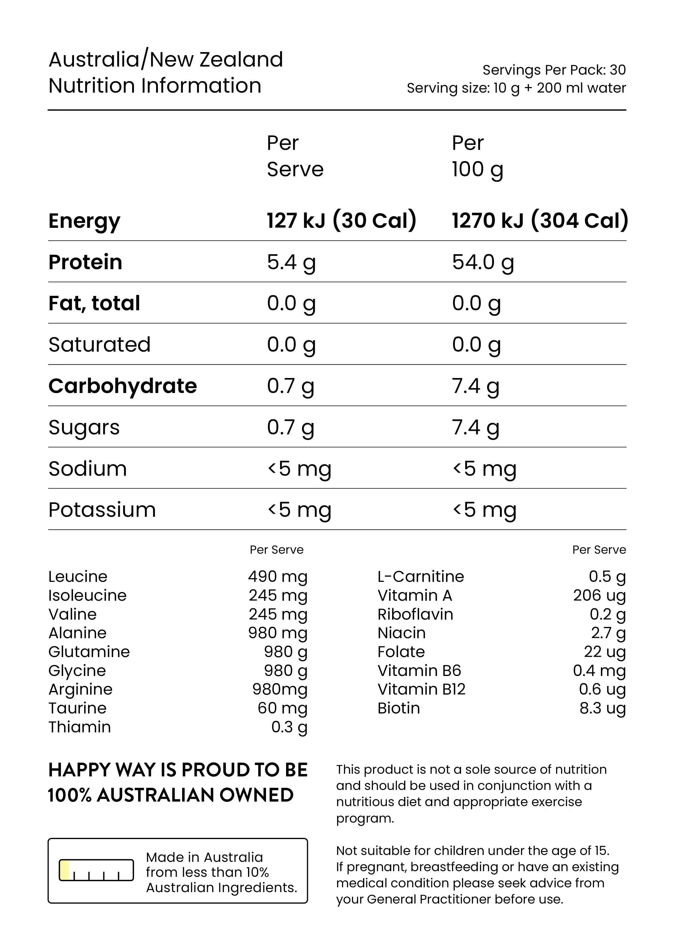 Happy Way BCAA Powder 300g, Raspberry - Image 3