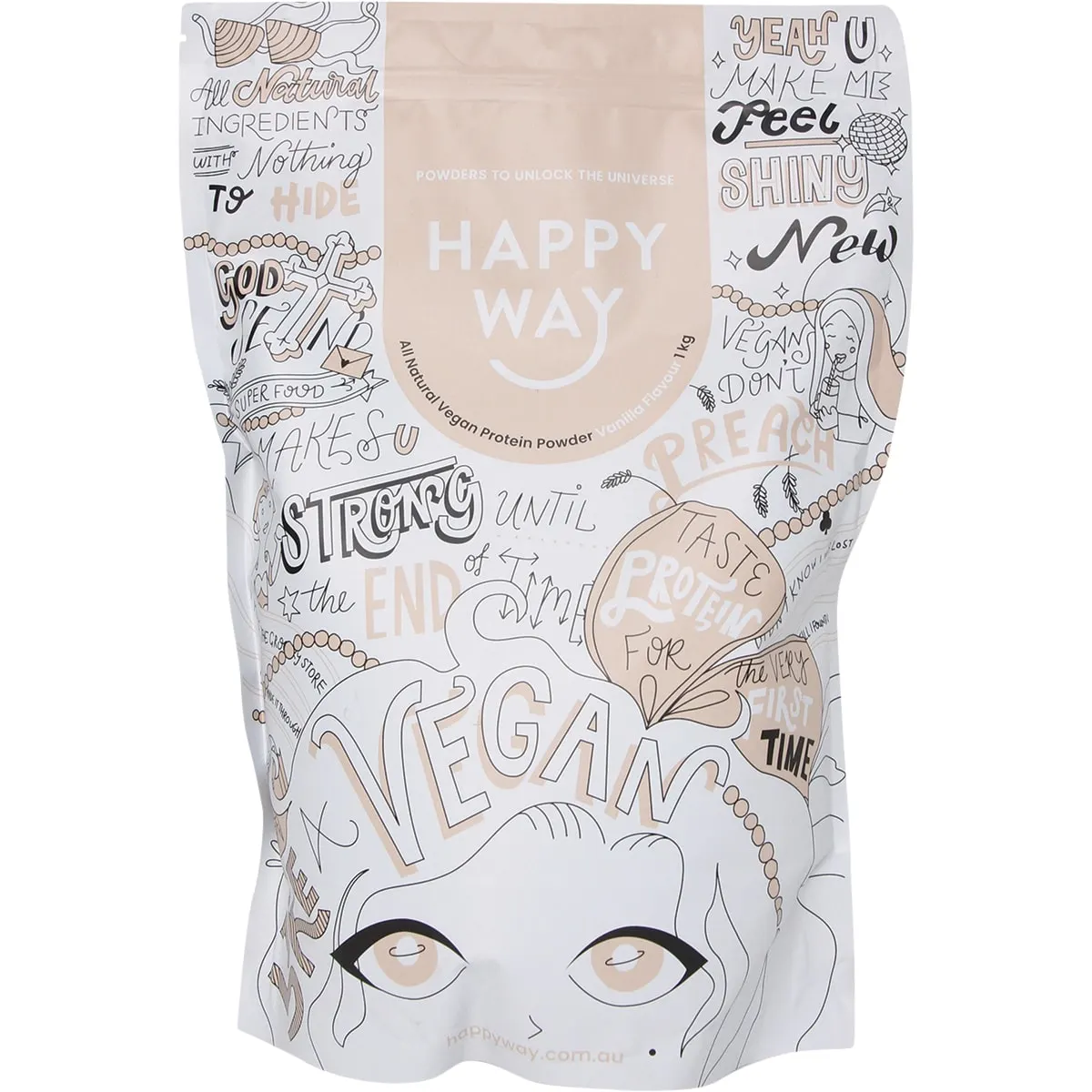 Happy Way Vegan Plant Protein Powder 60g, 500g Or 1Kg, Vanilla Flavour - Image 4