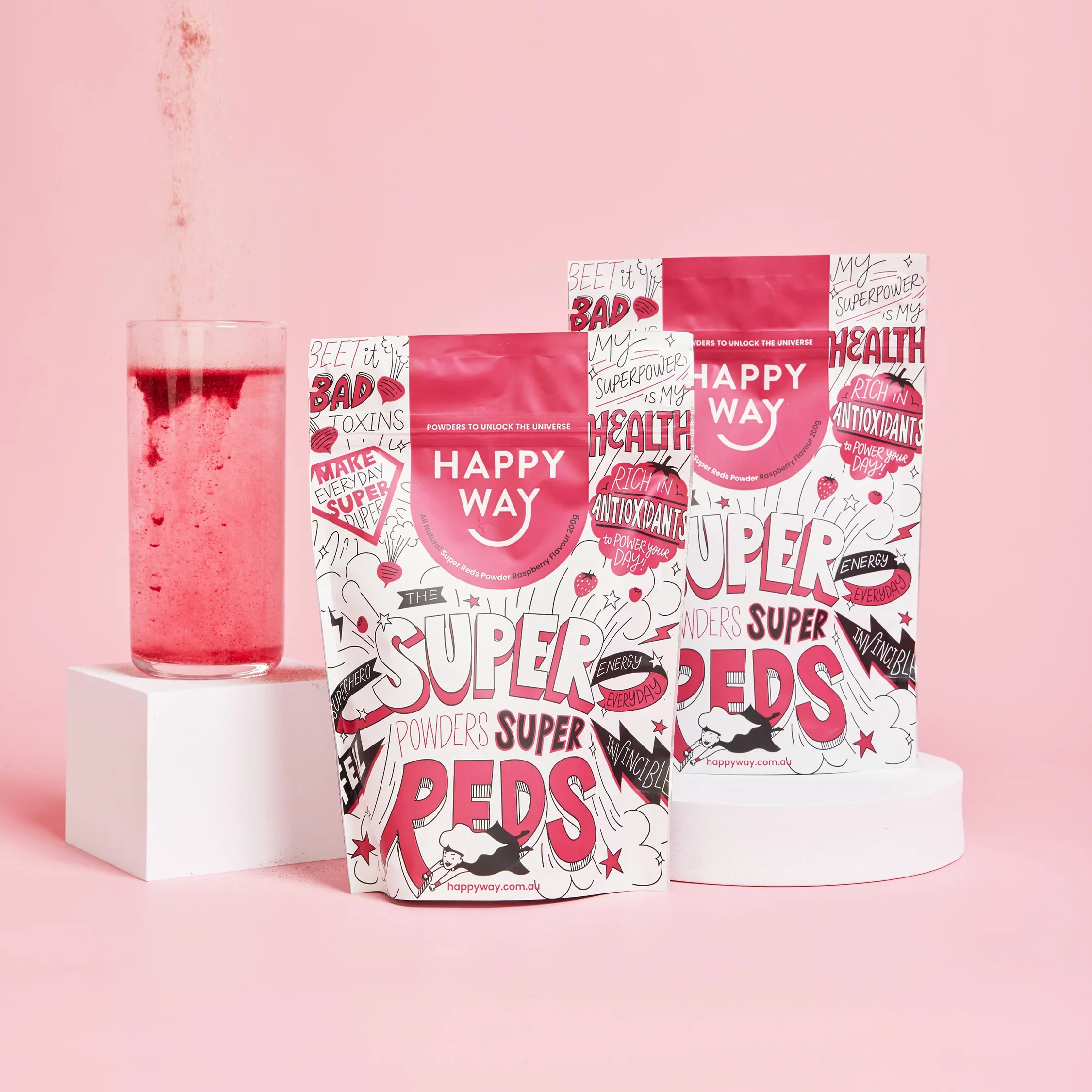 Happy Way Superreds Powder 200g, Raspberry - Image 2