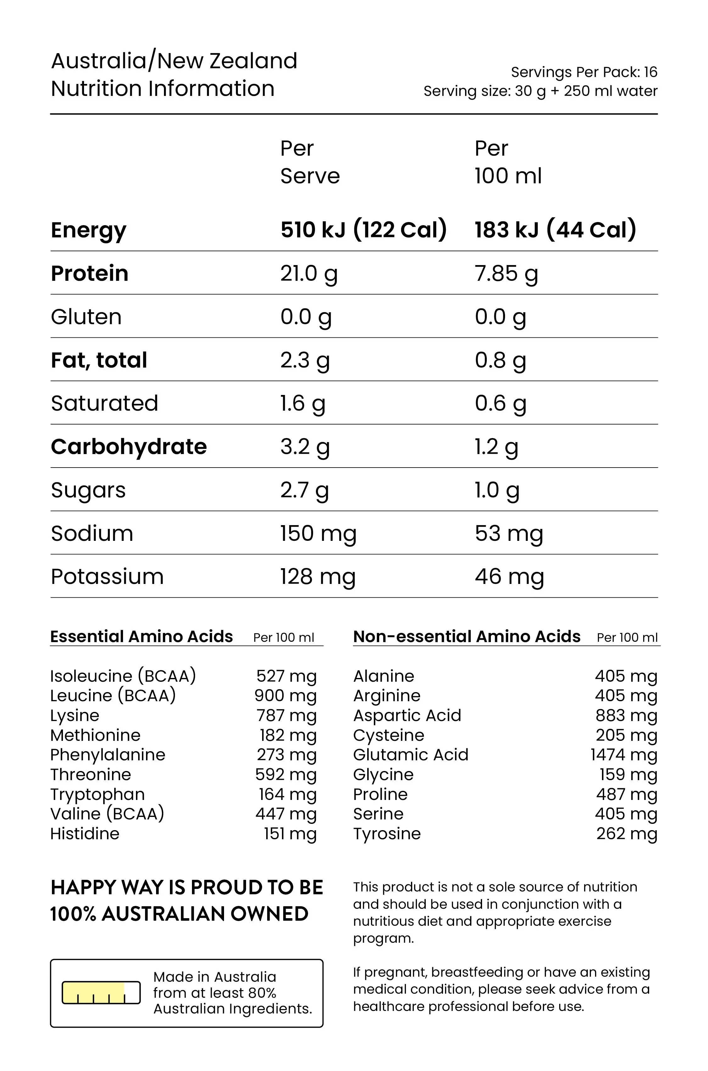 Happy Way Whey Protein Powder 60g Or 500g, I Love You Berry Much - Image 3