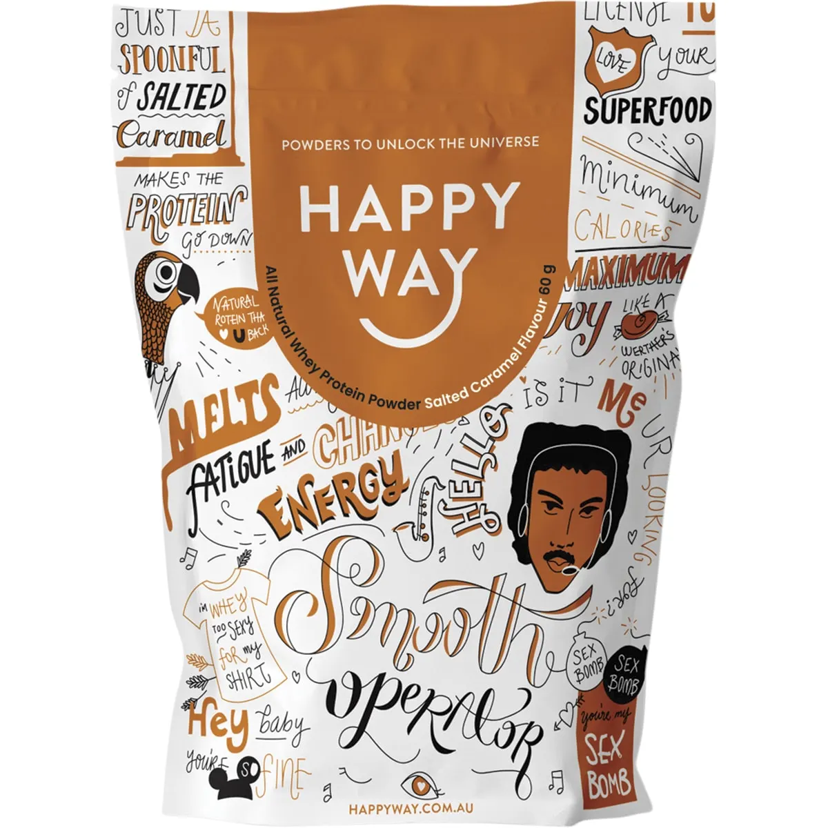 Happy Way Whey Protein Powder 60g Or 500g, Salted Caramel Flavour - Image 4