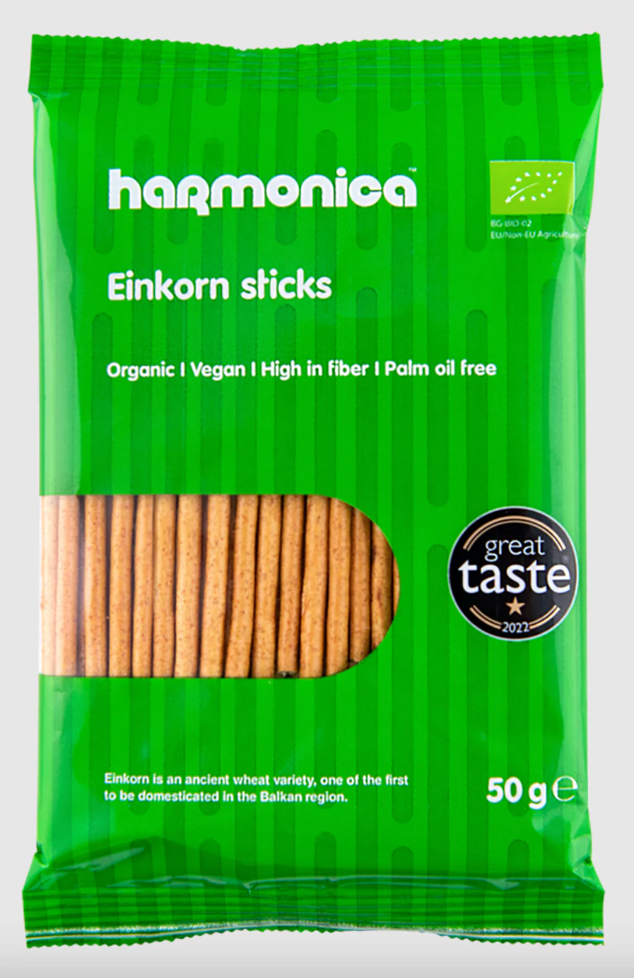Harmonica Organic Einkorn Sticks 50g, Vegan & Fibre Rich