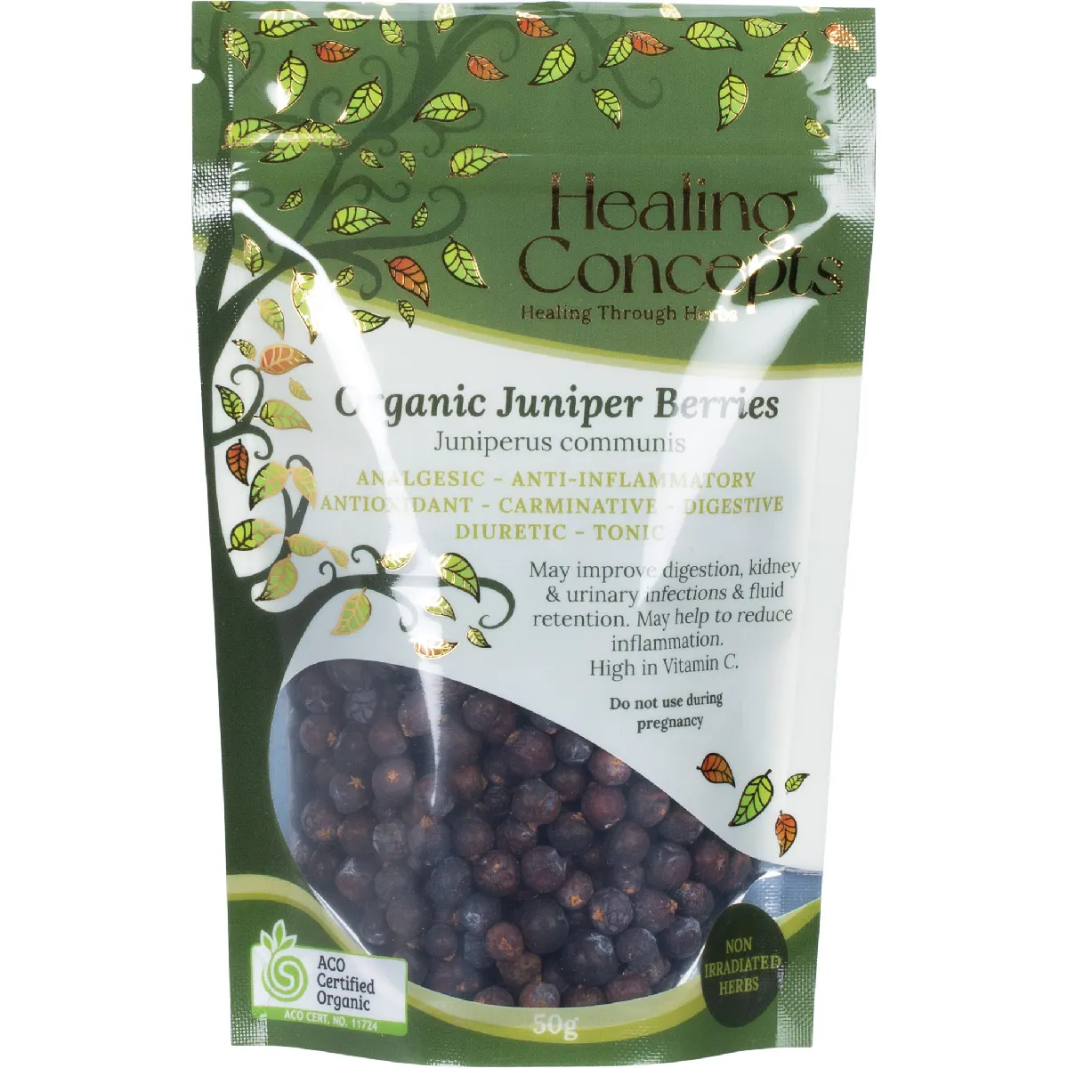 Healing Concepts Certified Organic Juniper Berries Tea 50g, Powerful Antioxidant
