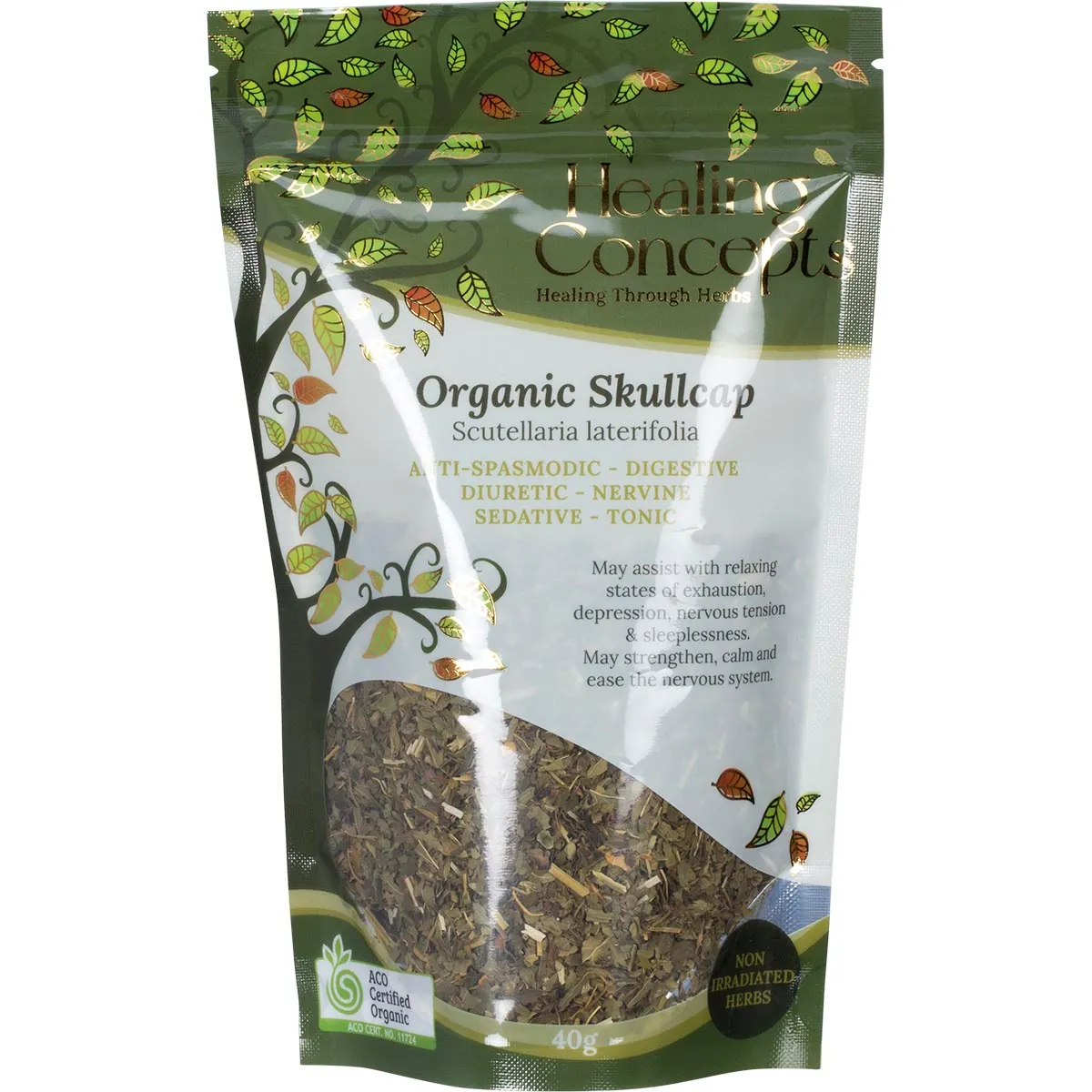 Healing Concepts Certified Organic Skullcap Tea 40g, Relax Your Mind