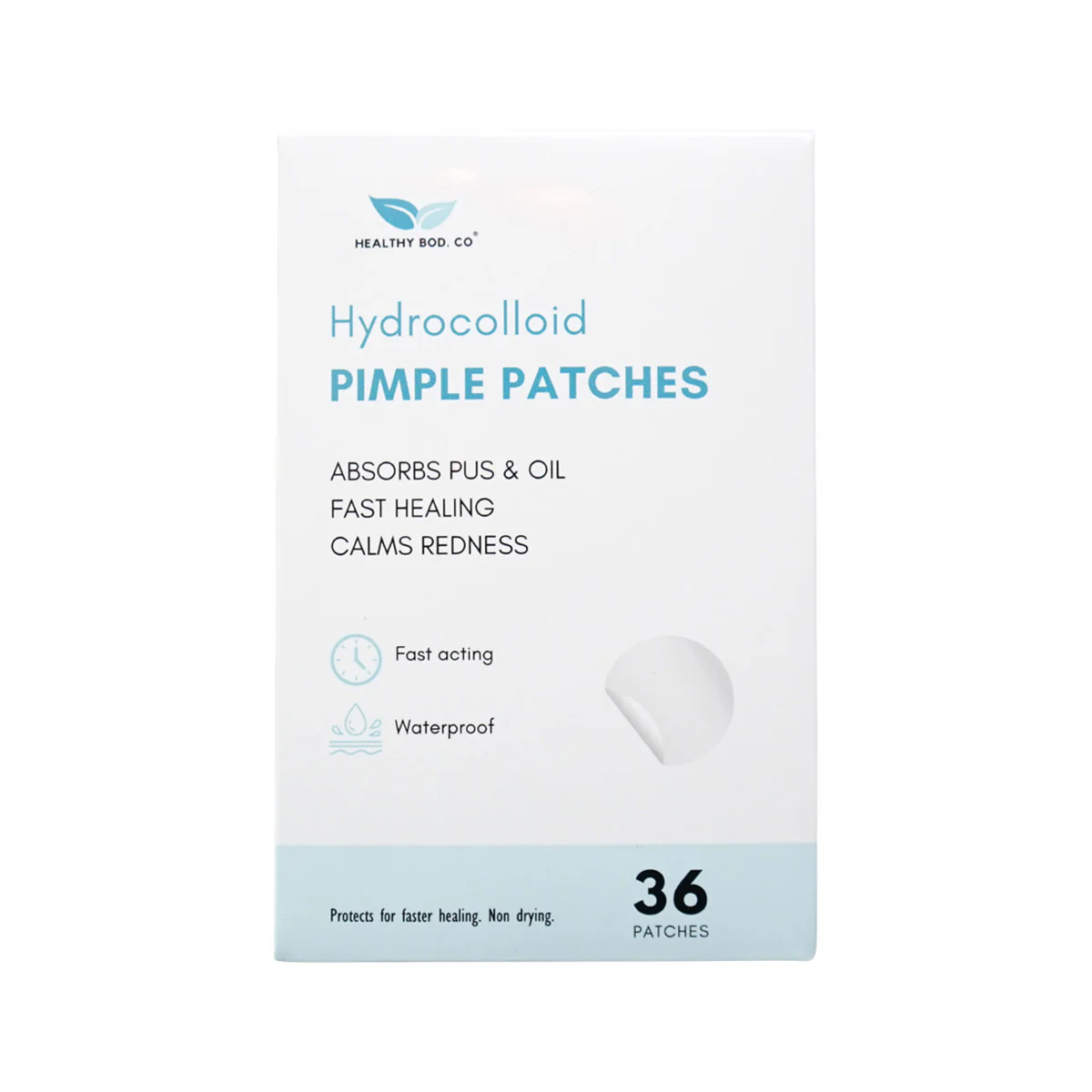 Healthy Bod. Co Hydrocolloid Pimple Patches x 36 Patches, Bye Bye Blemishes - Image 2