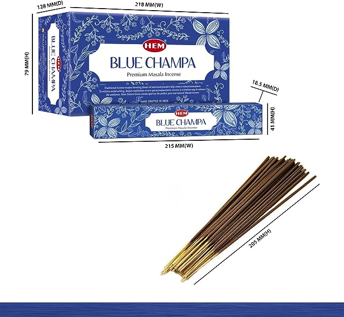 HEM Blue Champa Incense 12g, Aromatherapy Incense for Stress Relief, Air Purifier & Cleansing - Image 2