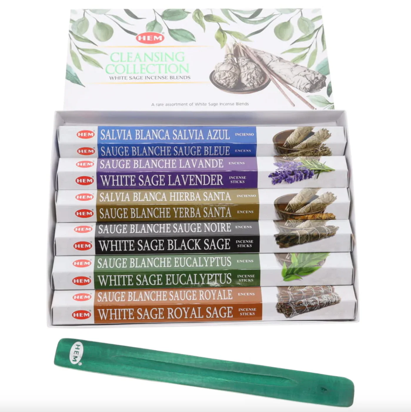 HEM Cleansing Collection White Sage Incense Blends Gift Pack, Purifies & Cleanses The Soul - Image 2