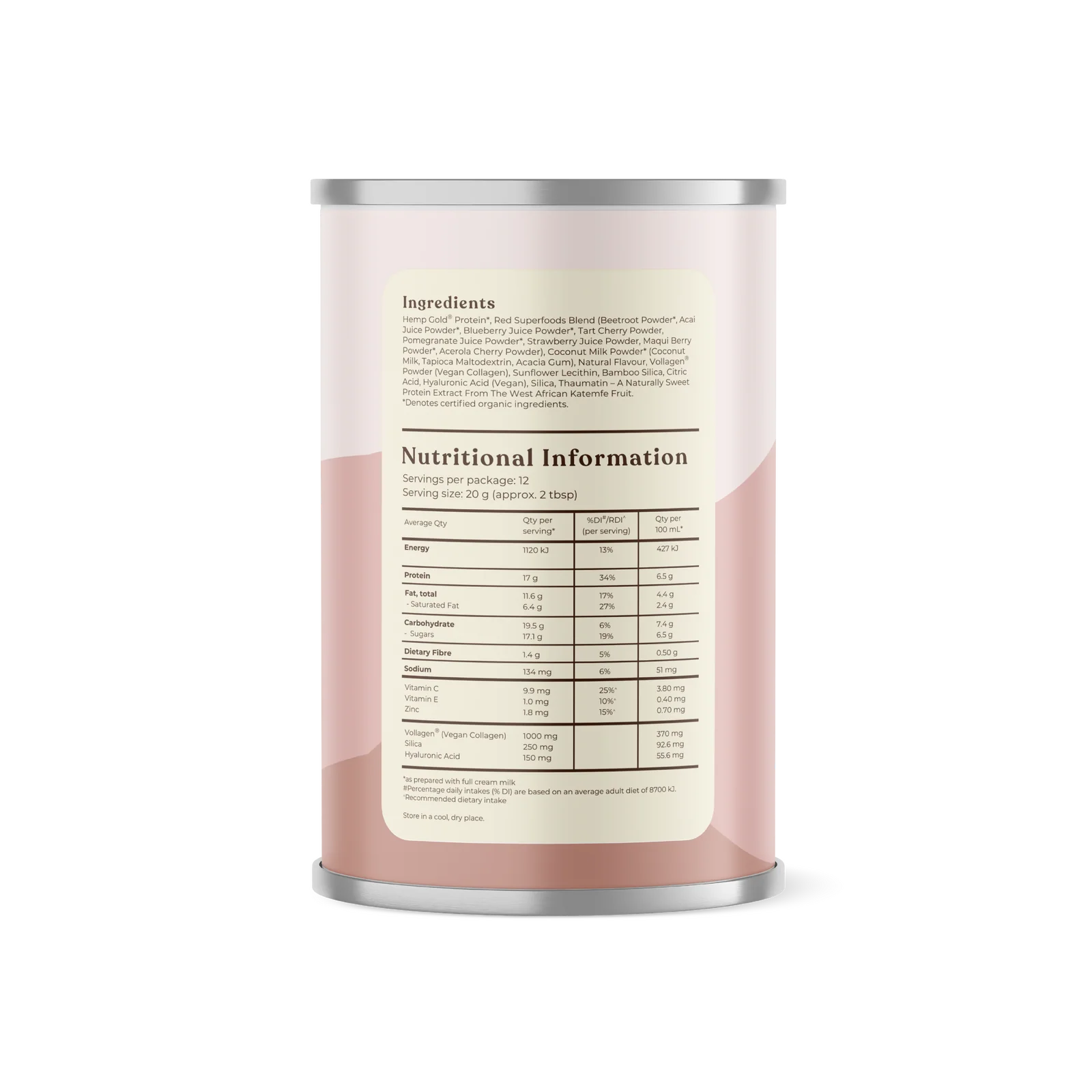 Hemp Foods Australia Plant Based Collagen+ 240g, Berry Flavour - Image 4