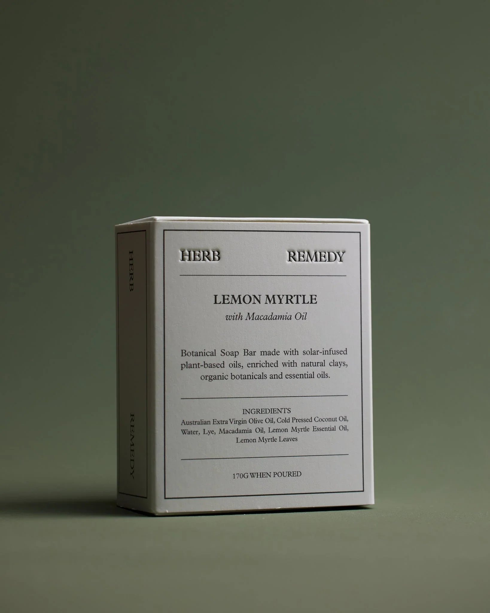Herb Remedy Soaps Lemon Myrtle With Macadamia Oil 170g, With Solar Infused Plant Based Oils - Image 3