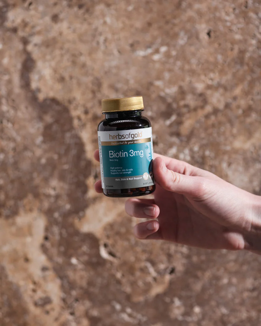 Herbs Of Gold Biotin 3mg, 60 Tablets (Vegan) - Image 3